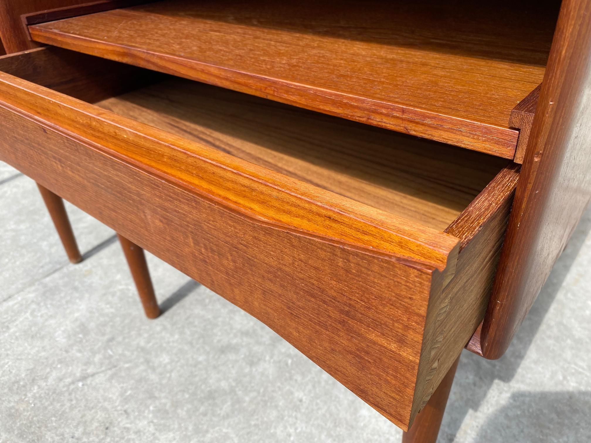 Pair of Rare Solid Teak Side Tables by Johannes Aasbjerg In Good Condition In San Antonio, TX