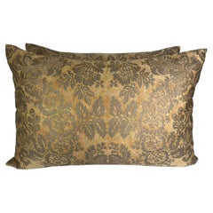 Pair of Rare Solimena Patterned Fortuny Pillows