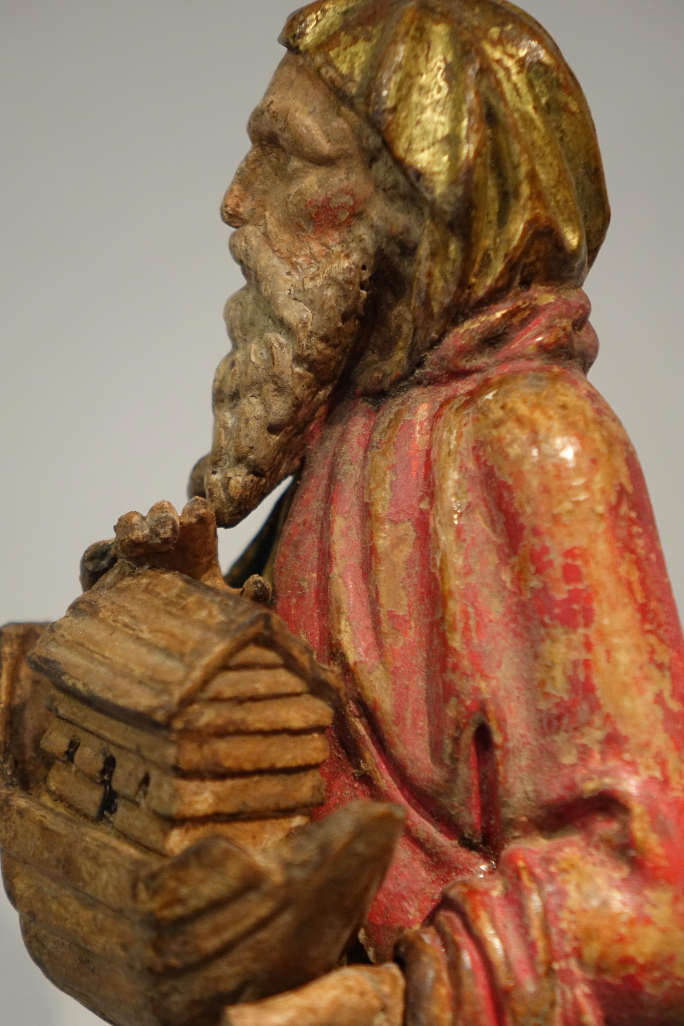 Coppia di rare statue, Noè e David, Fiandre, inizio XVI secolo in vendita 4