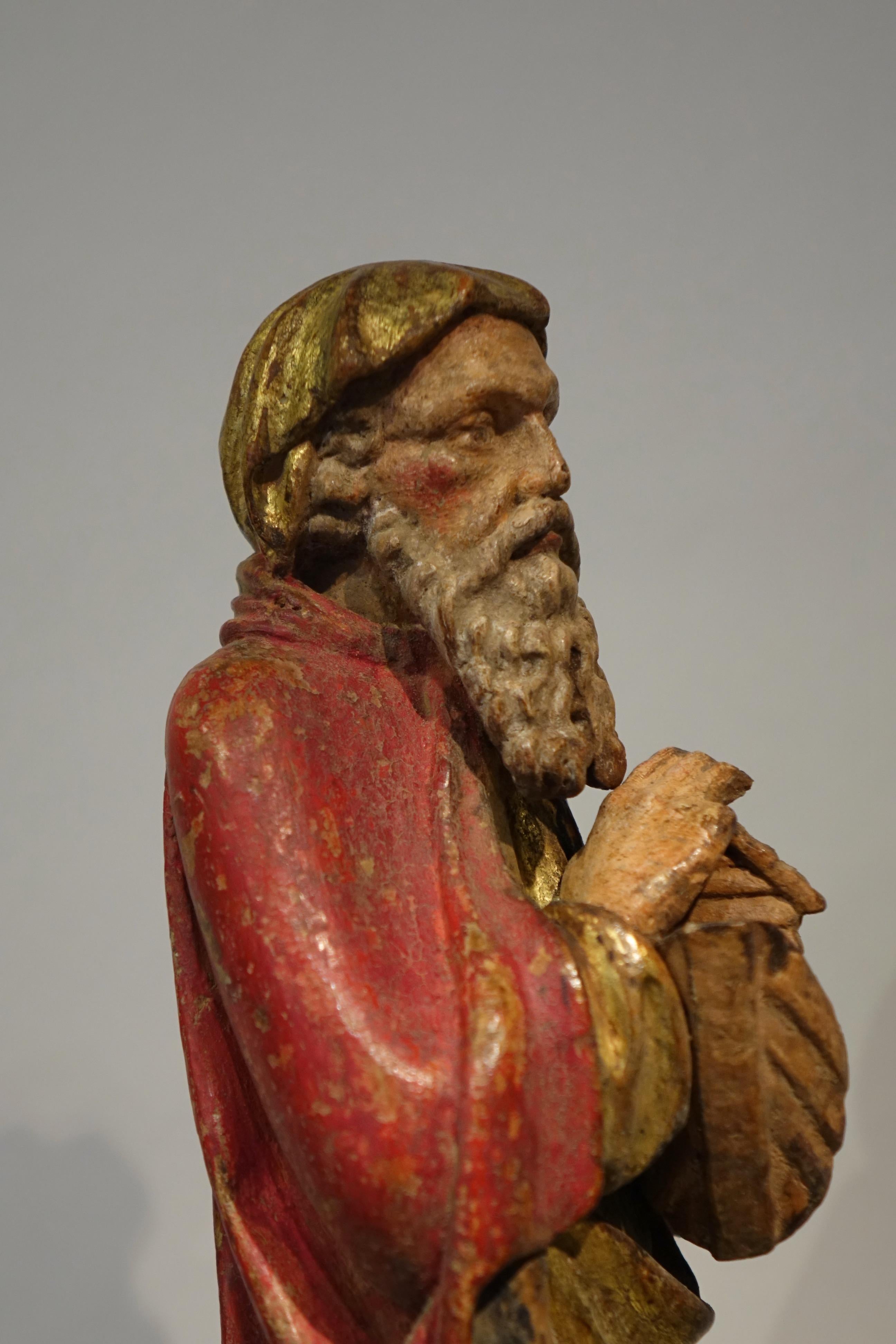 Coppia di rare statue, Noè e David, Fiandre, inizio XVI secolo in vendita 6