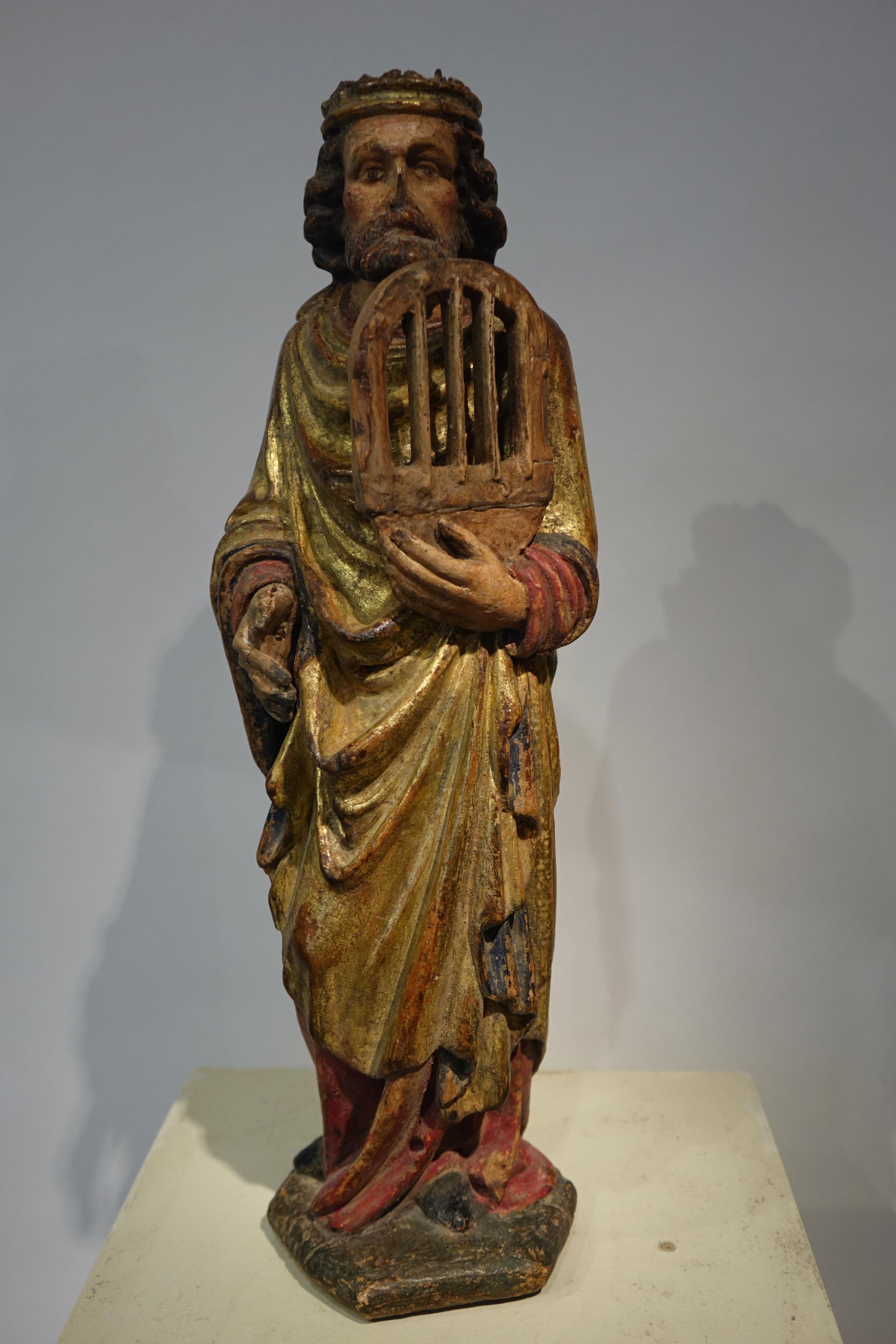Rinascimento Coppia di rare statue, Noè e David, Fiandre, inizio XVI secolo in vendita