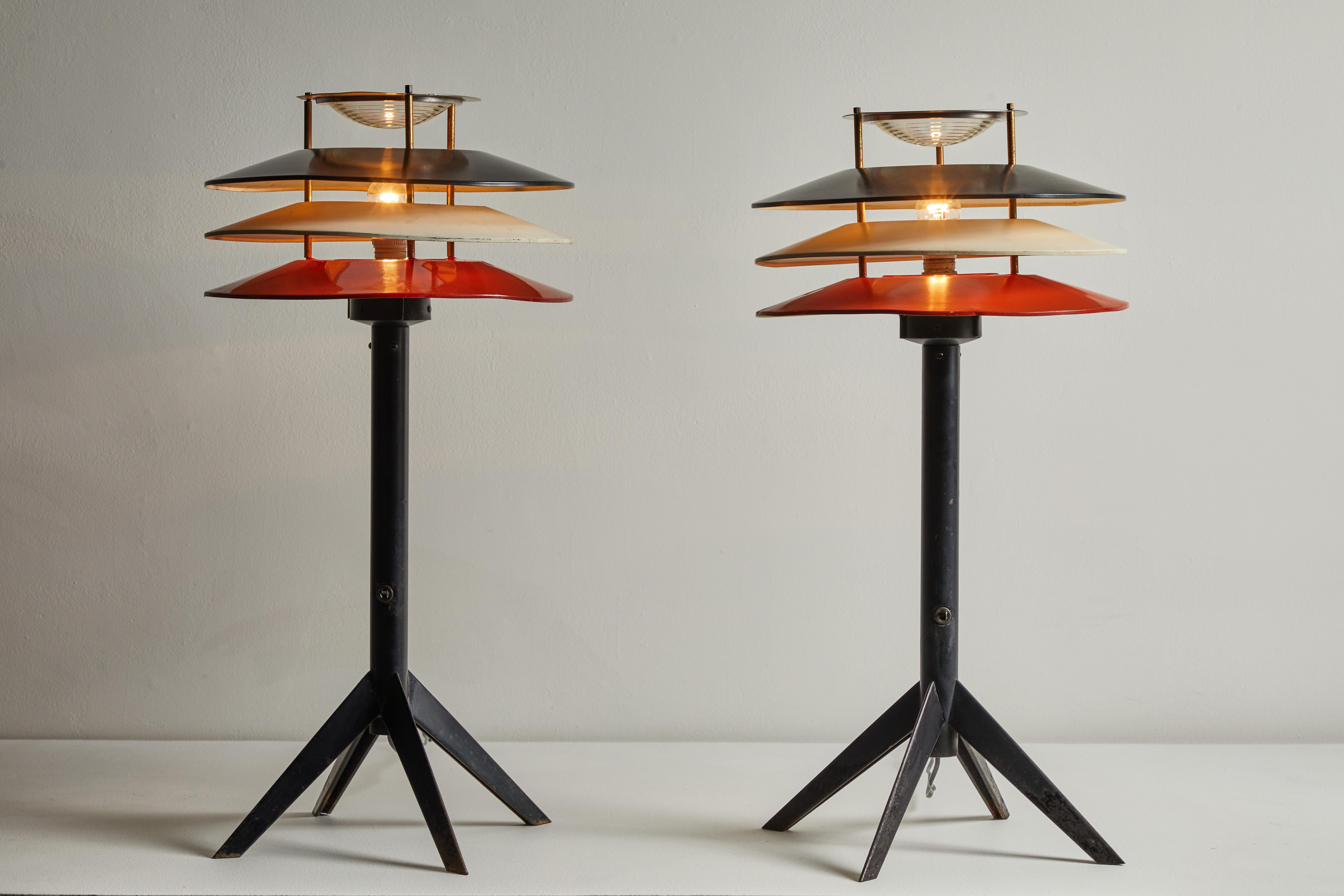 Mid-Century Modern Pair of Rare Stilnovo Table Lamps