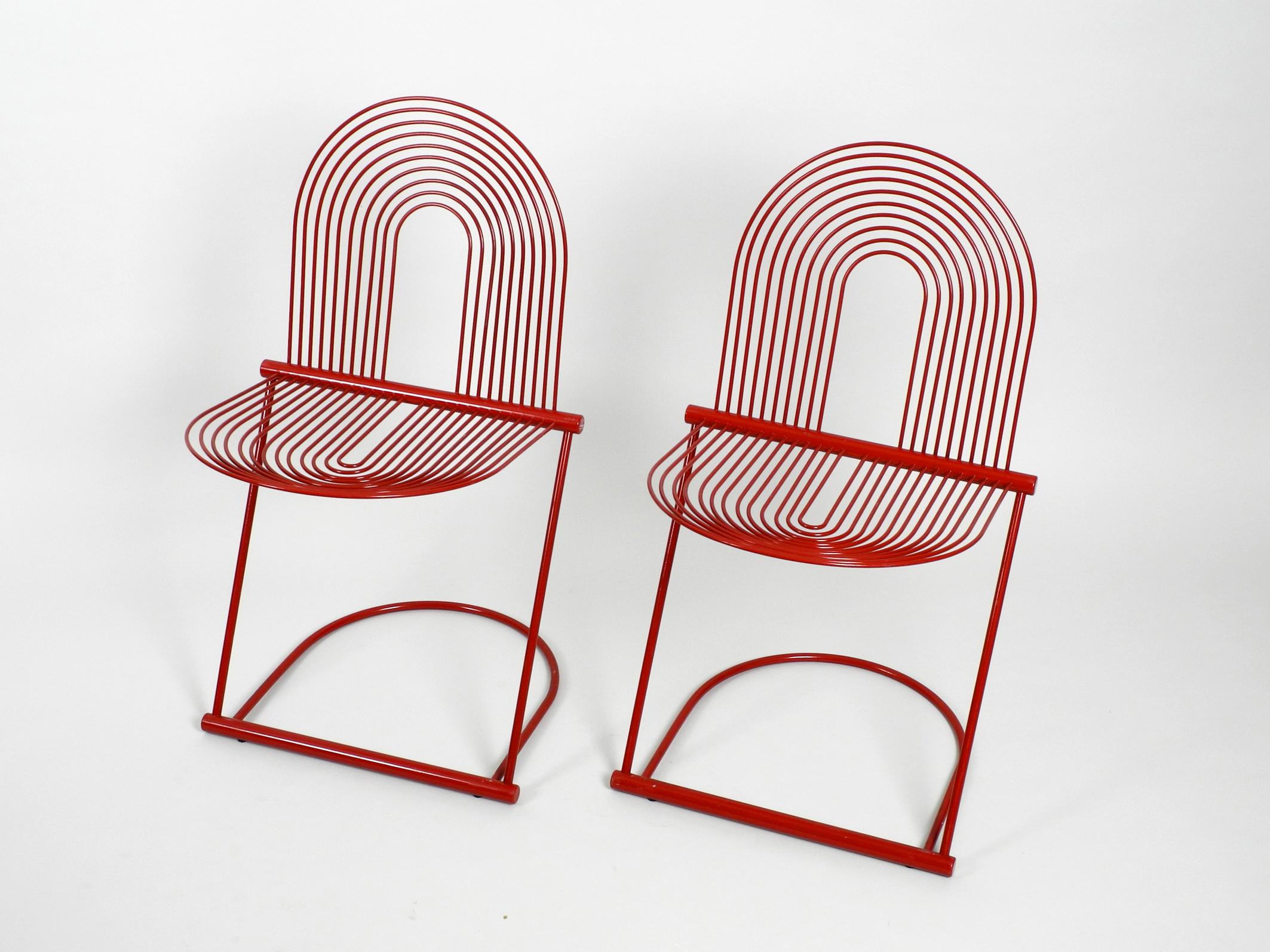 Post-Modern Pair of Rare Swing Chairs Jutta and Herbert Ohl for Rosenthal Studio Linie, 1982