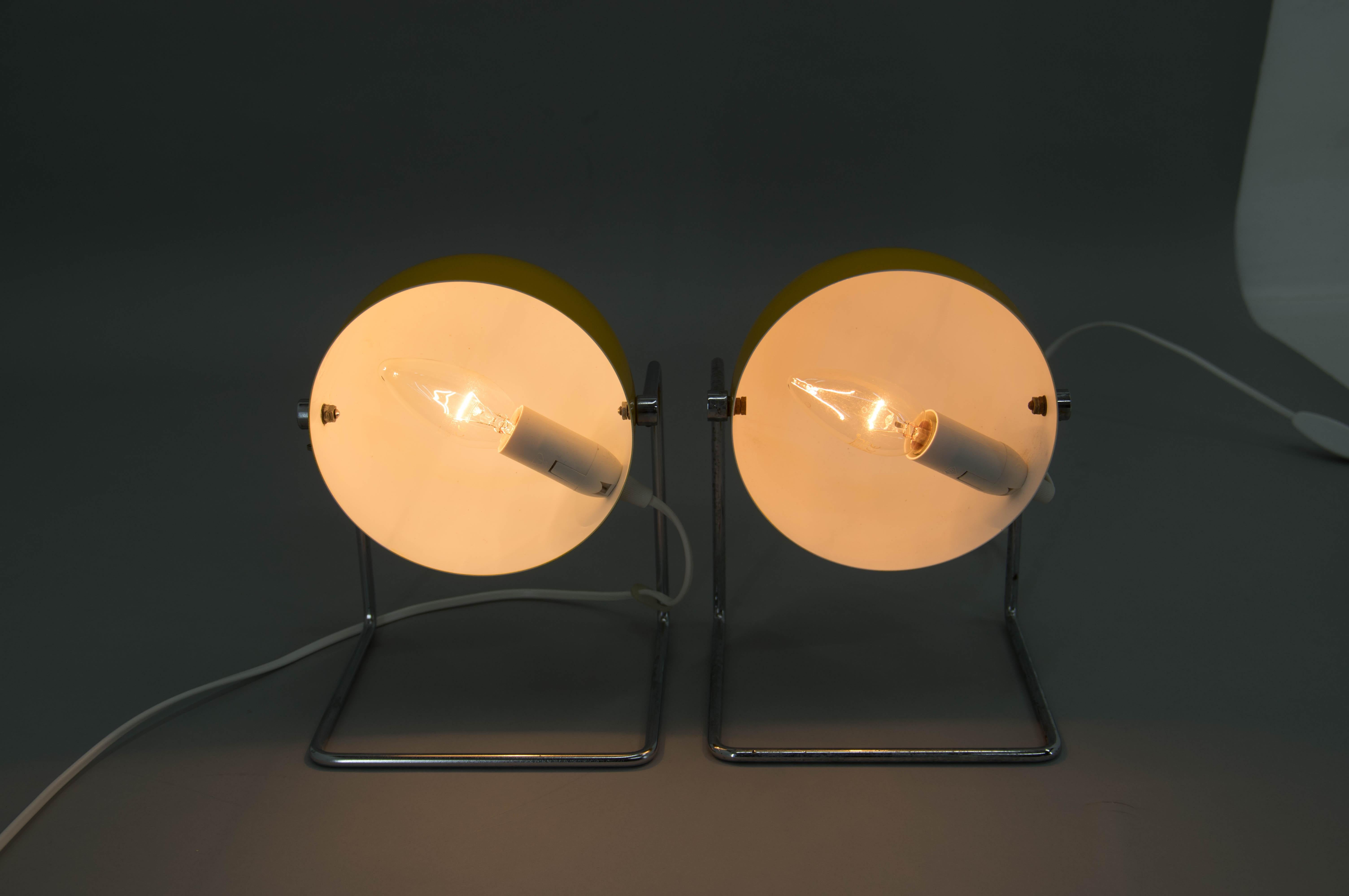Pair of Rare Table Lamps by Josef Hurka for Napako, 1960s 3