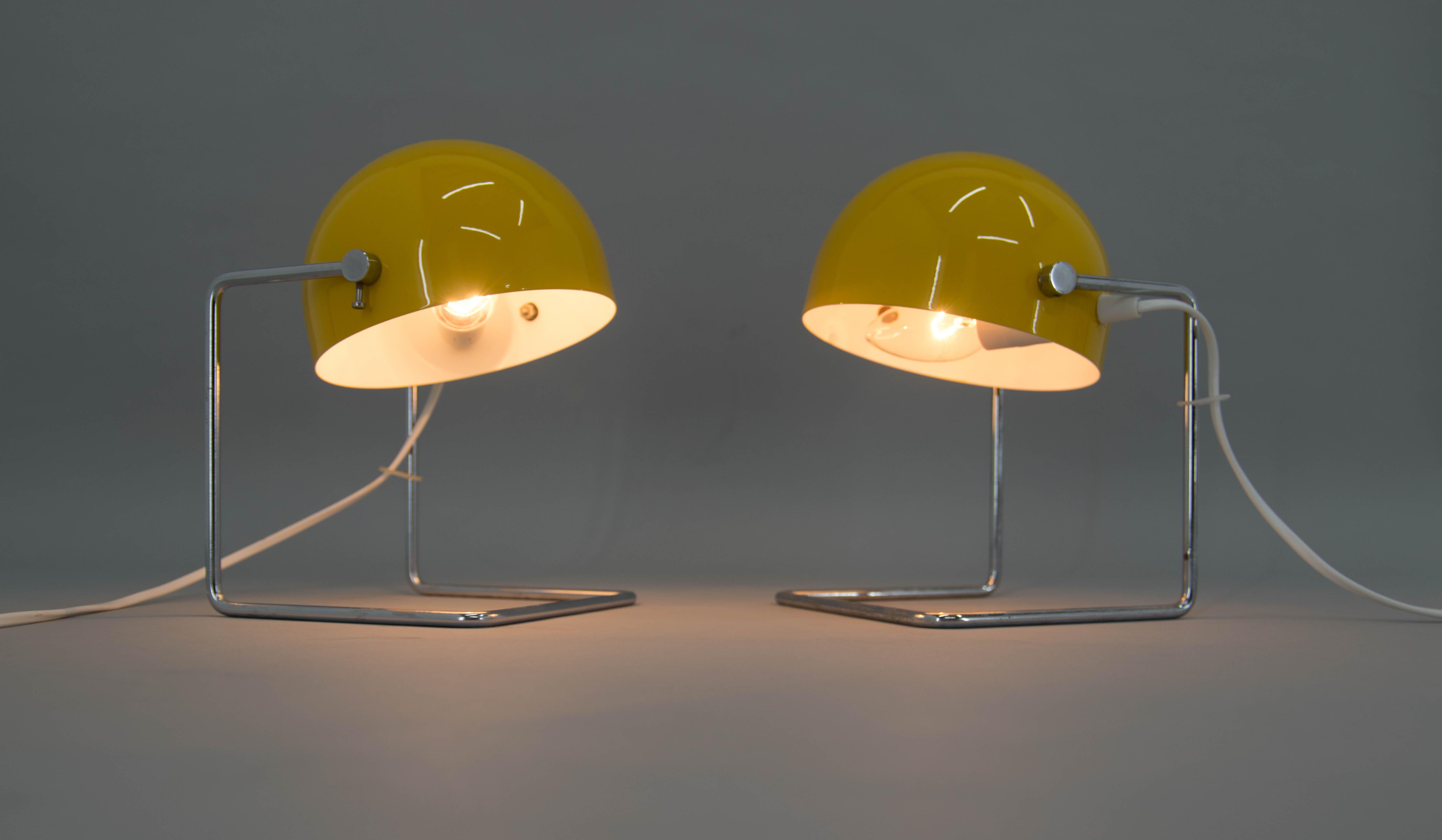Mid-Century Modern Pair of Rare Table Lamps by Josef Hurka for Napako, 1960s