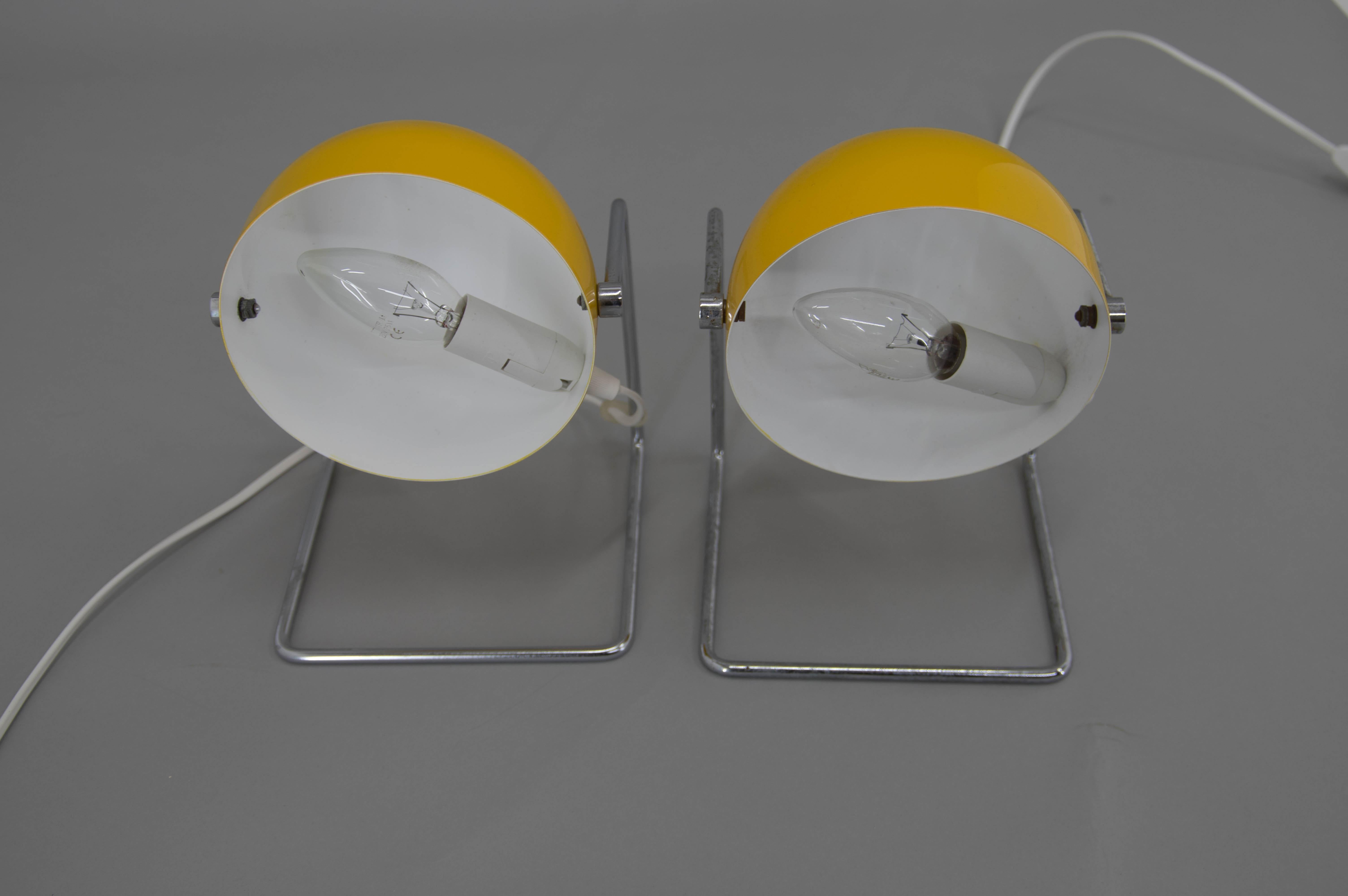 Pair of Rare Table Lamps by Josef Hurka for Napako, 1960s 1