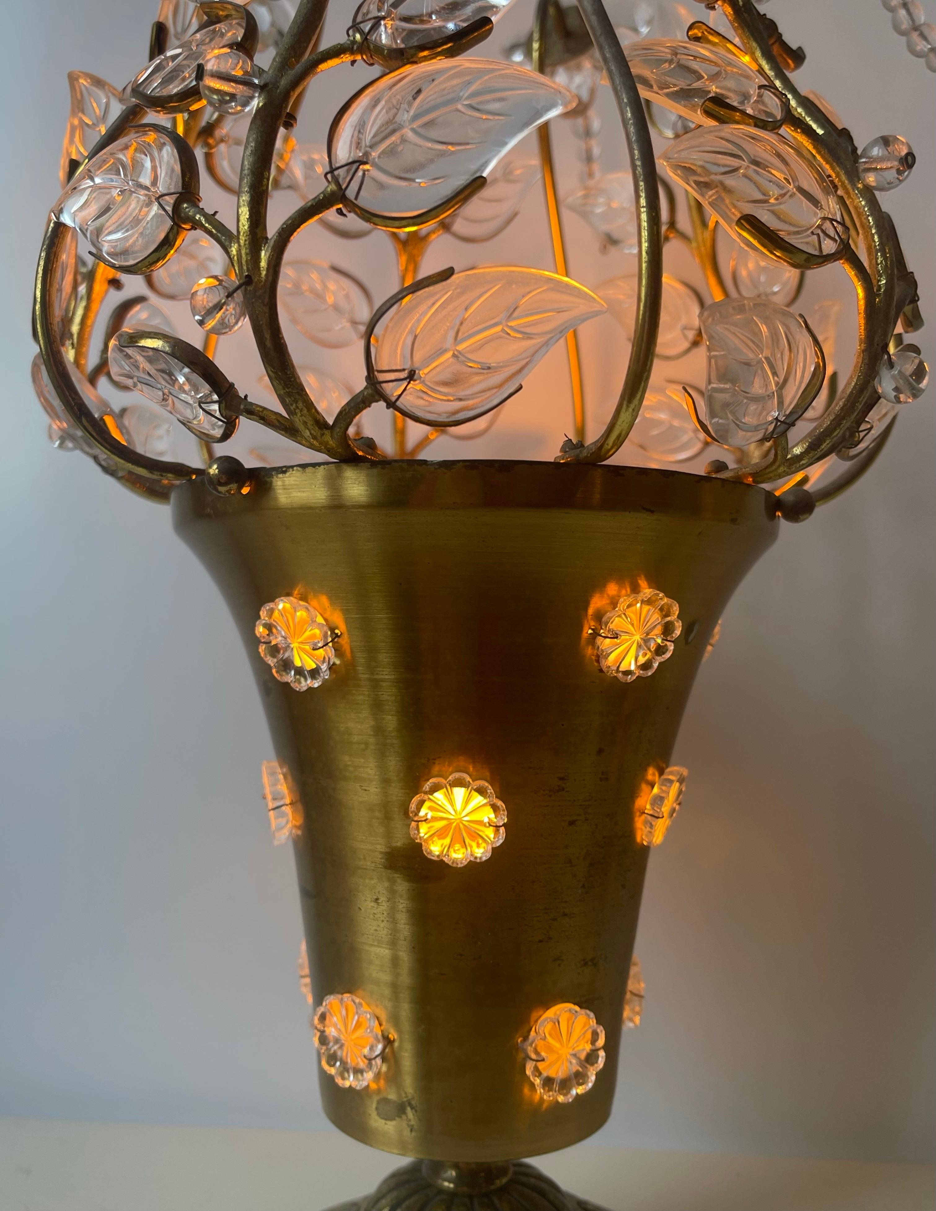 French Pair of Rare Table Lamps in the Style of Maison Baguès, France, 1950s For Sale