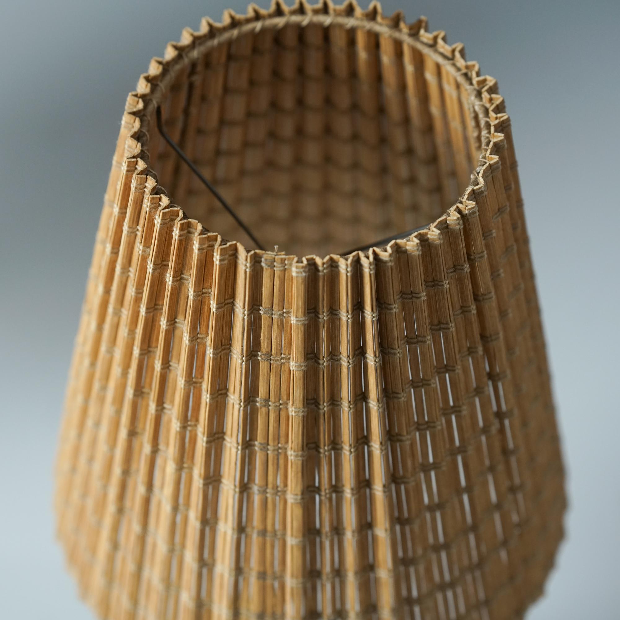 Pair of Rare Table Lamps with Wooden Slat Shades, Valinte Oy, 1950s In Good Condition For Sale In Helsinki, Uusimaa
