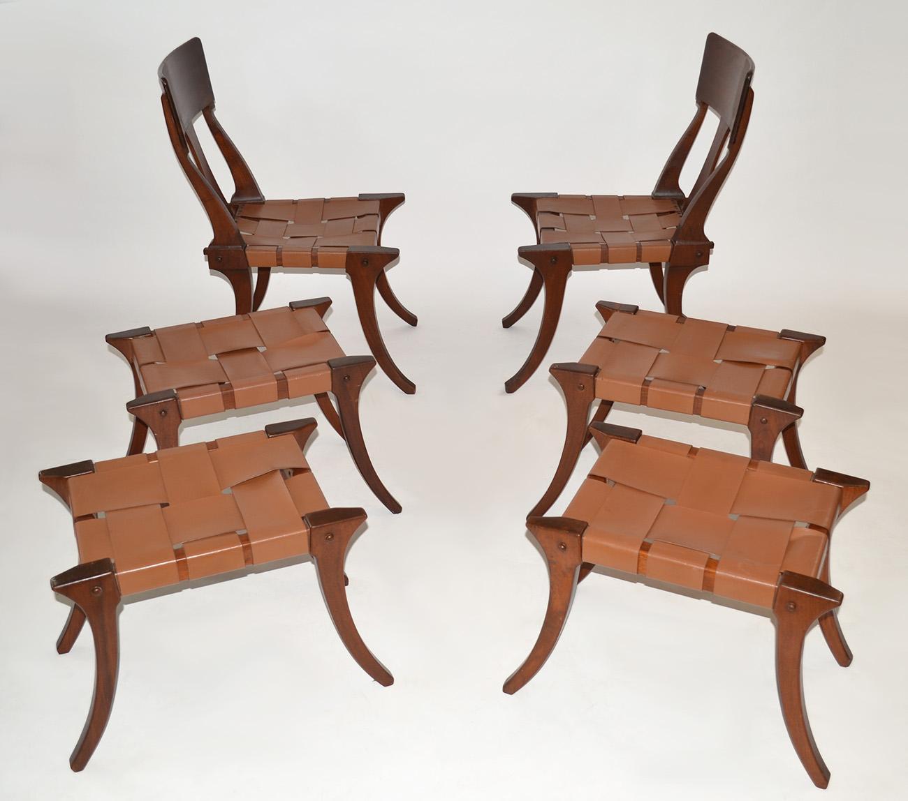 Pareja de raras sillas Klismos de teca de Ashley Hicks Colección Jantar Mantar 1999 en venta 4
