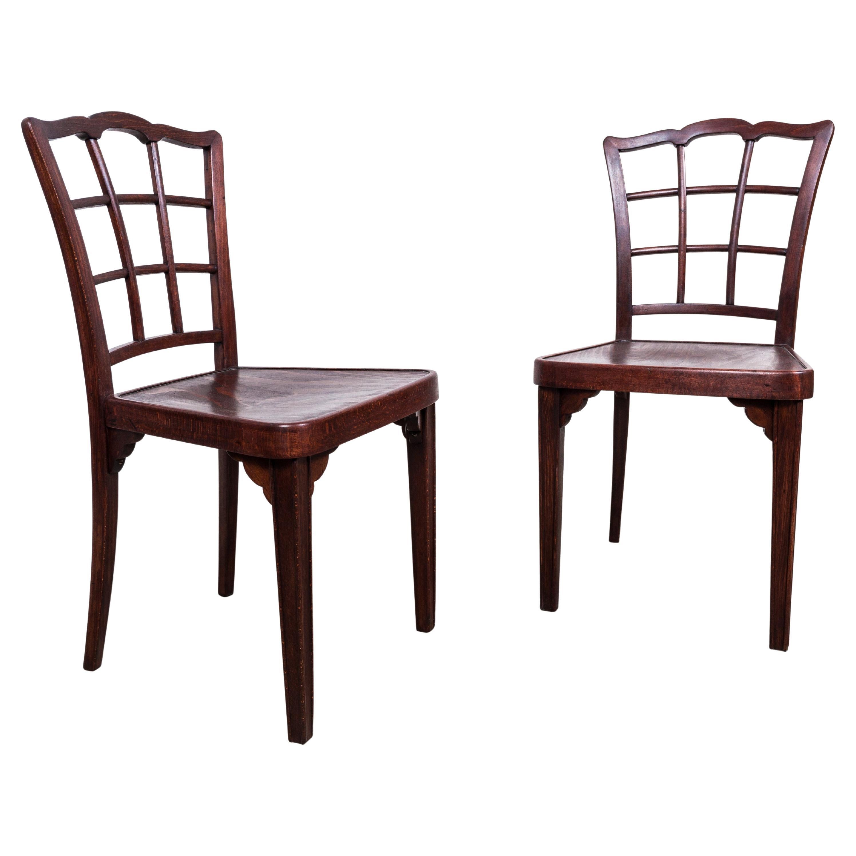 Pair of Rare Thonet A 562 Chairs by Otto Prutscher For Sale