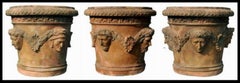 Pair of Rare Tuscan Vase " DEI 4 POETI" Ø86CM IN TERRACOTTA 20th Century