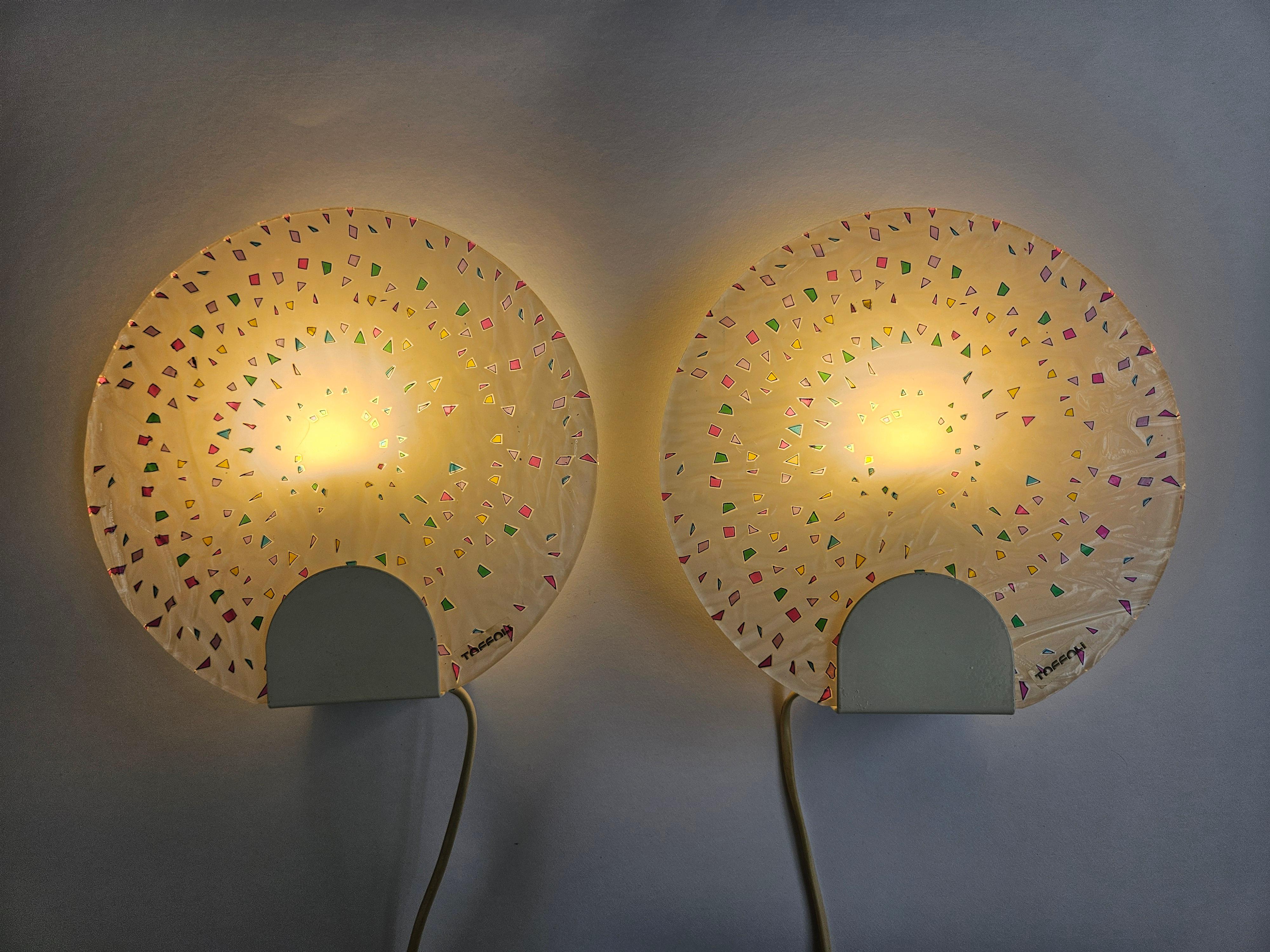 Paar seltene Wand- oder Tischlampen Toffoli, Italien, 1970er Jahre im Angebot 5