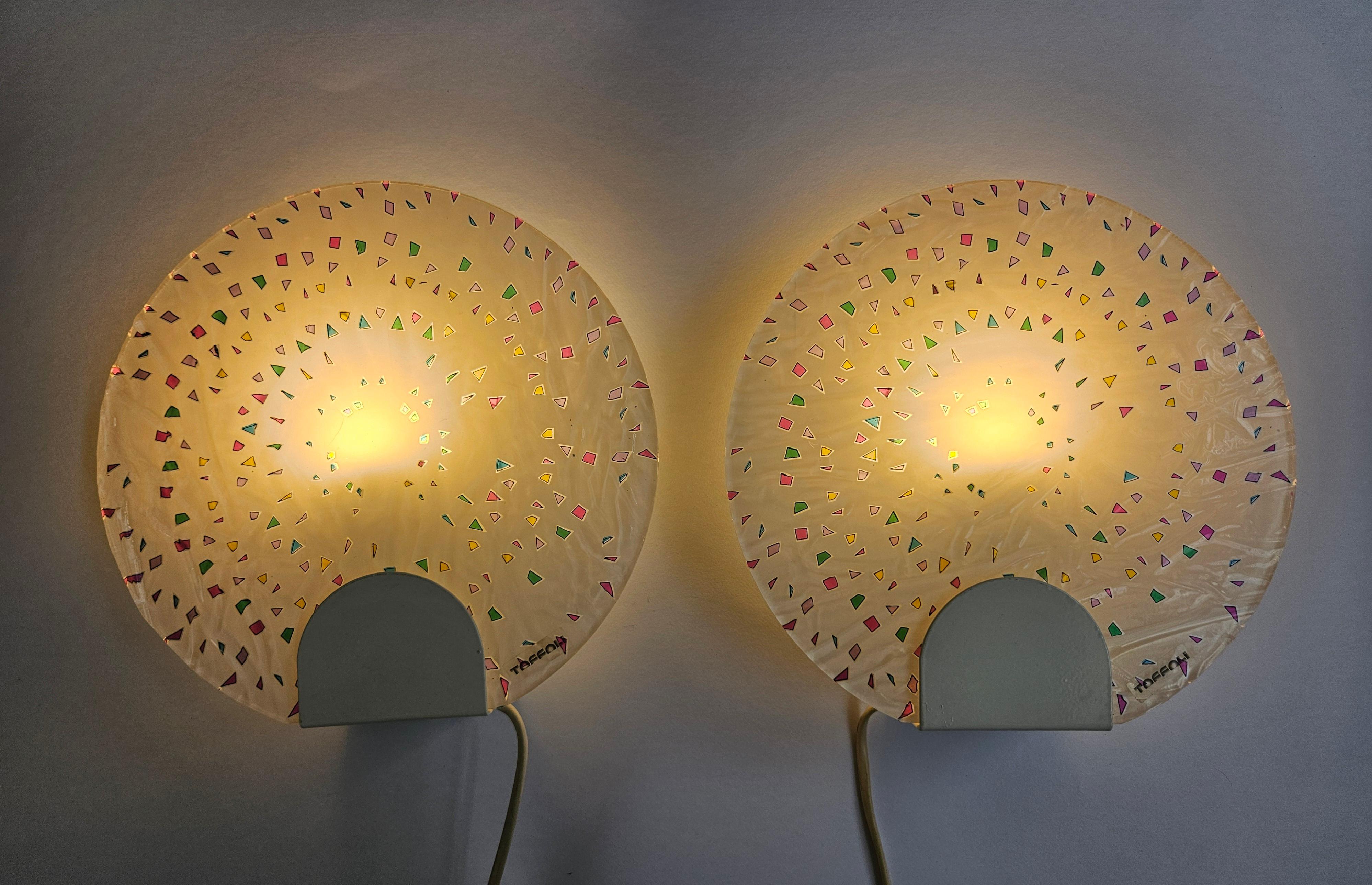 Paar seltene Wand- oder Tischlampen Toffoli, Italien, 1970er Jahre im Angebot 6