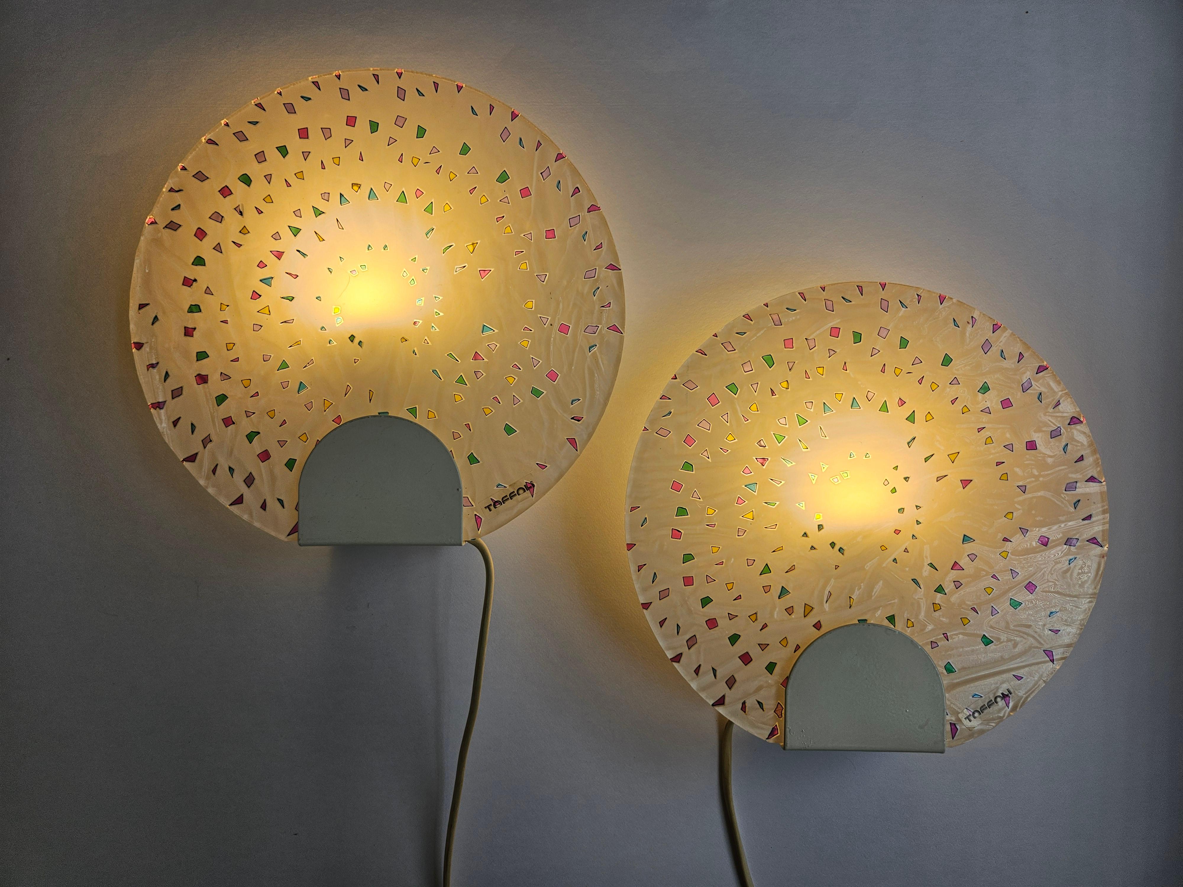 Paar seltene Wand- oder Tischlampen Toffoli, Italien, 1970er Jahre im Angebot 1