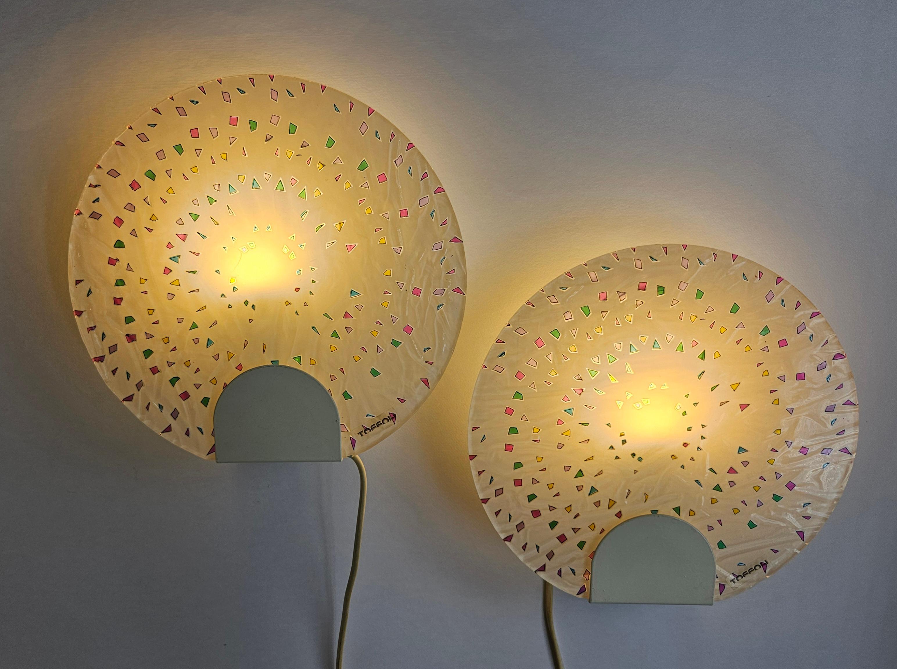 Paar seltene Wand- oder Tischlampen Toffoli, Italien, 1970er Jahre im Angebot 2