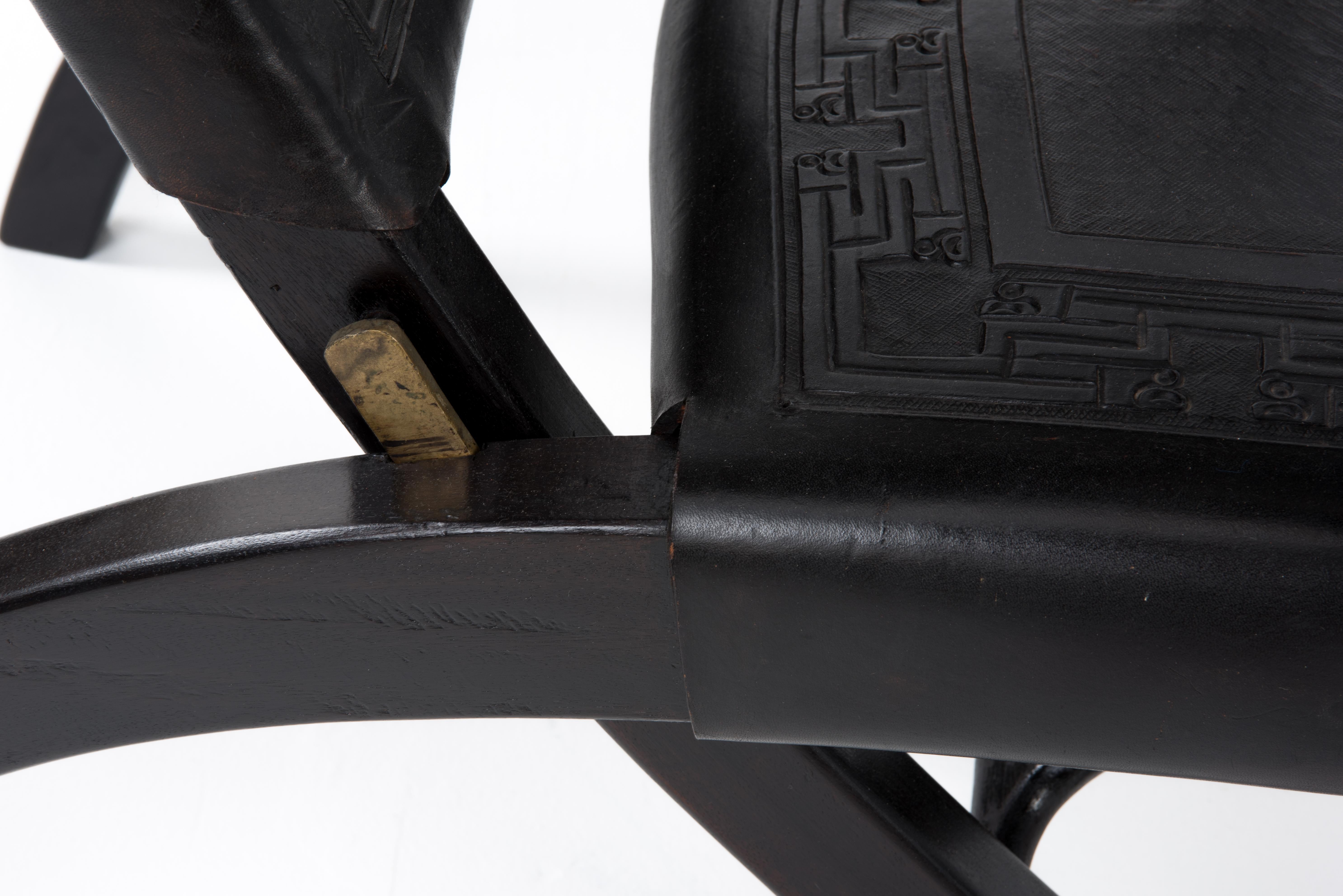 Paire de rares fauteuils vintage Angel I. Pazmino en cuir pour Muebles De Estilo en vente 1