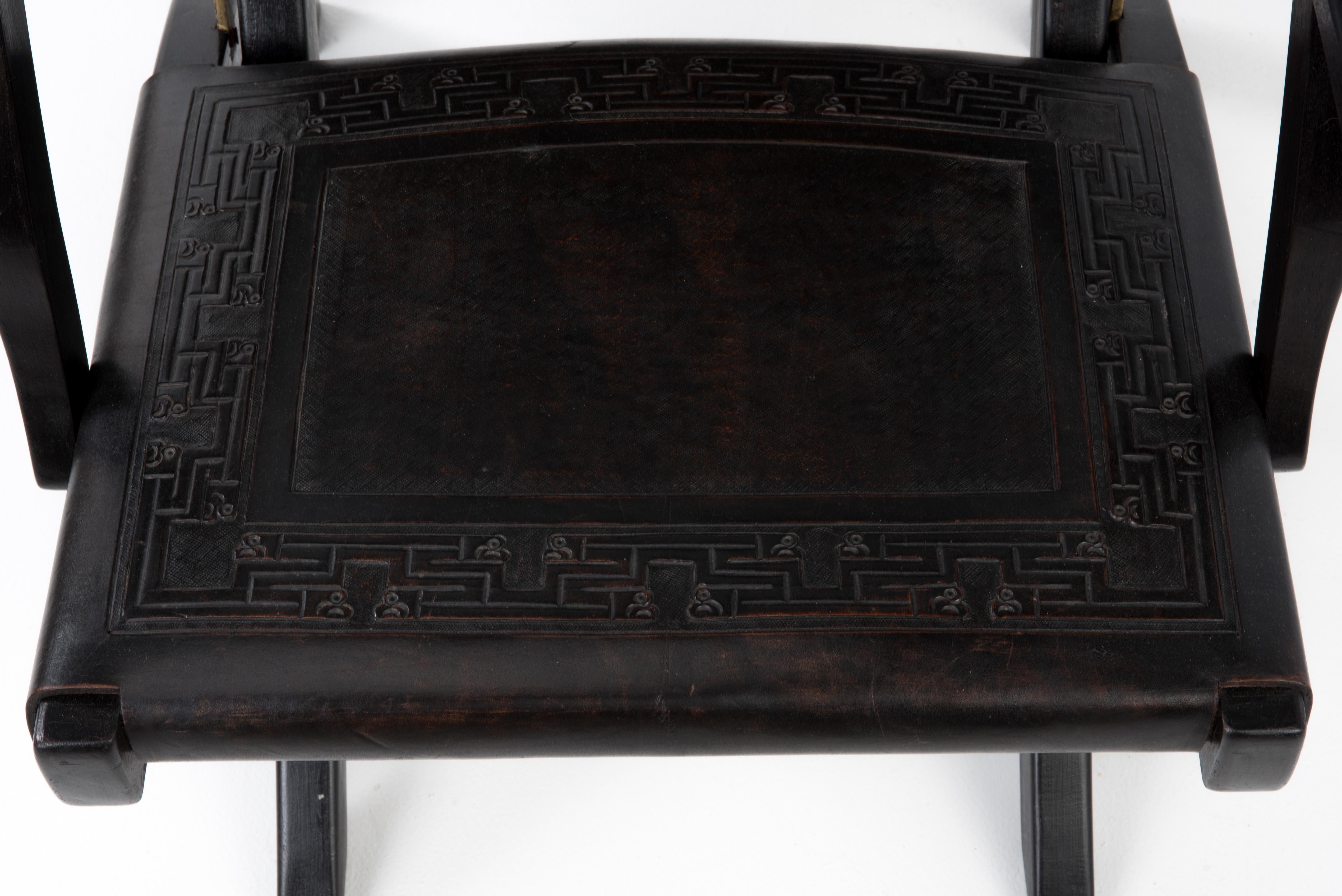Paire de rares fauteuils vintage Angel I. Pazmino en cuir pour Muebles De Estilo en vente 2