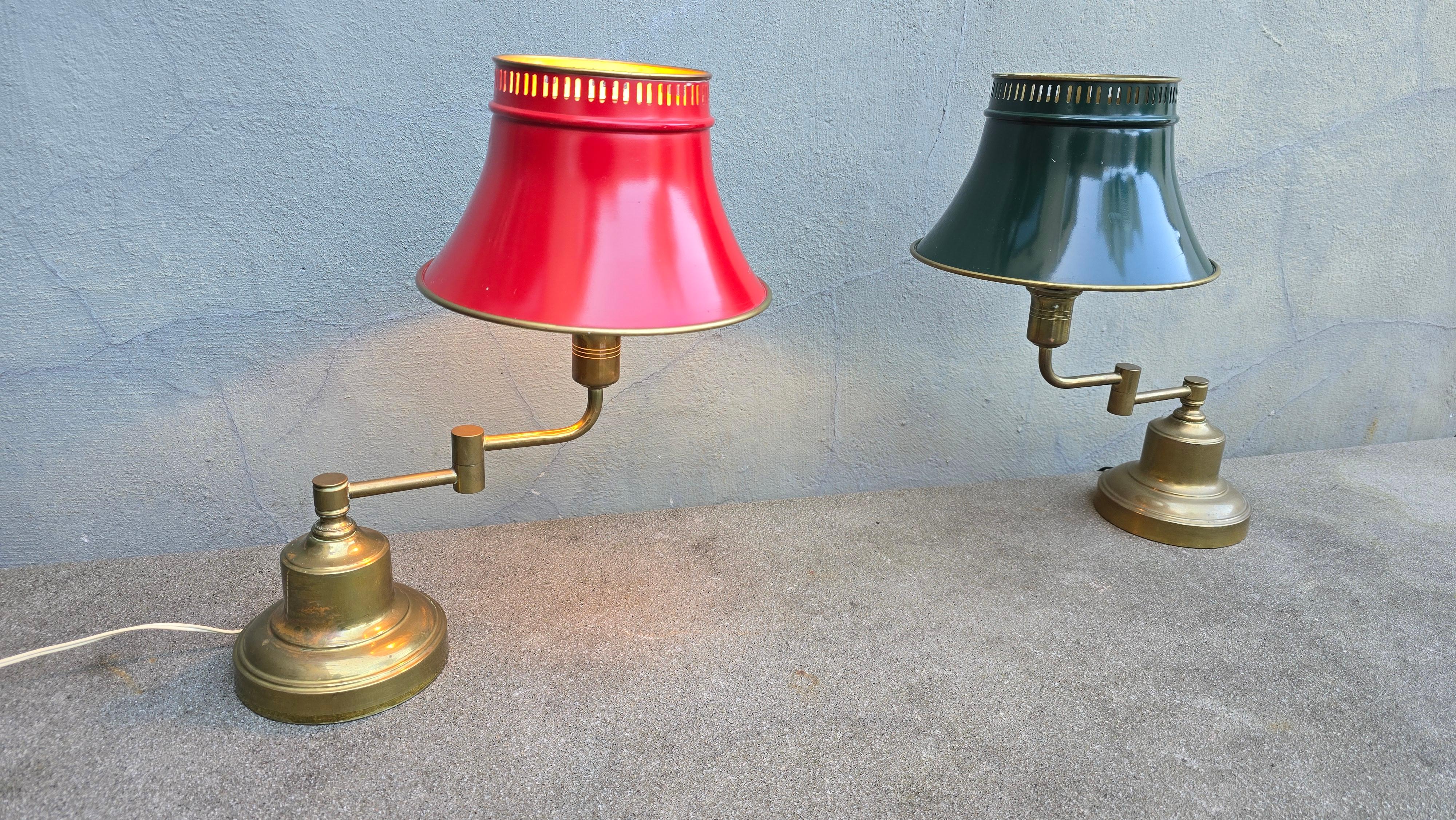 Paire de lampes de table bouillotte vintage rares en vente 3