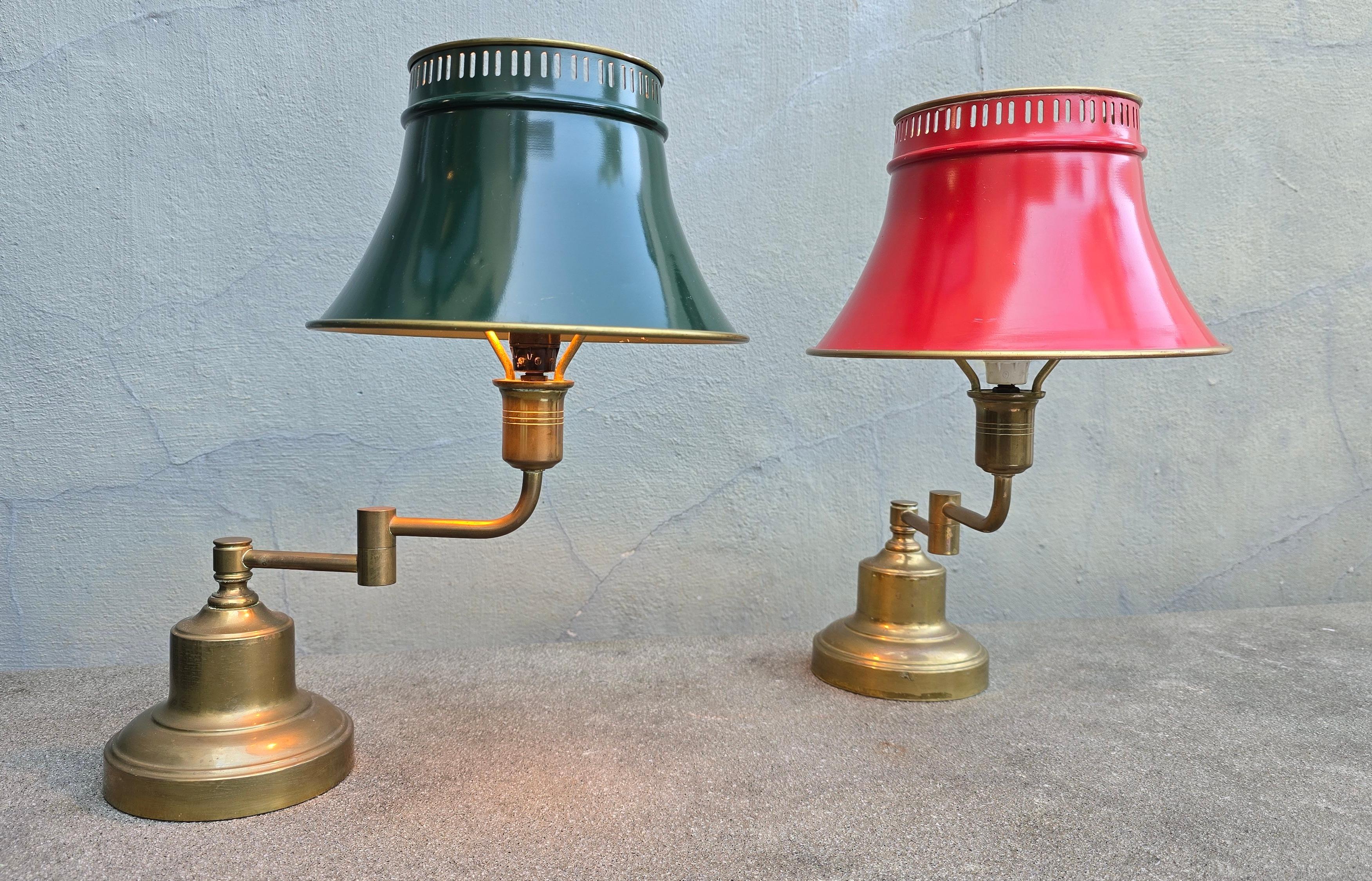 Paire de lampes de table bouillotte vintage rares en vente 4