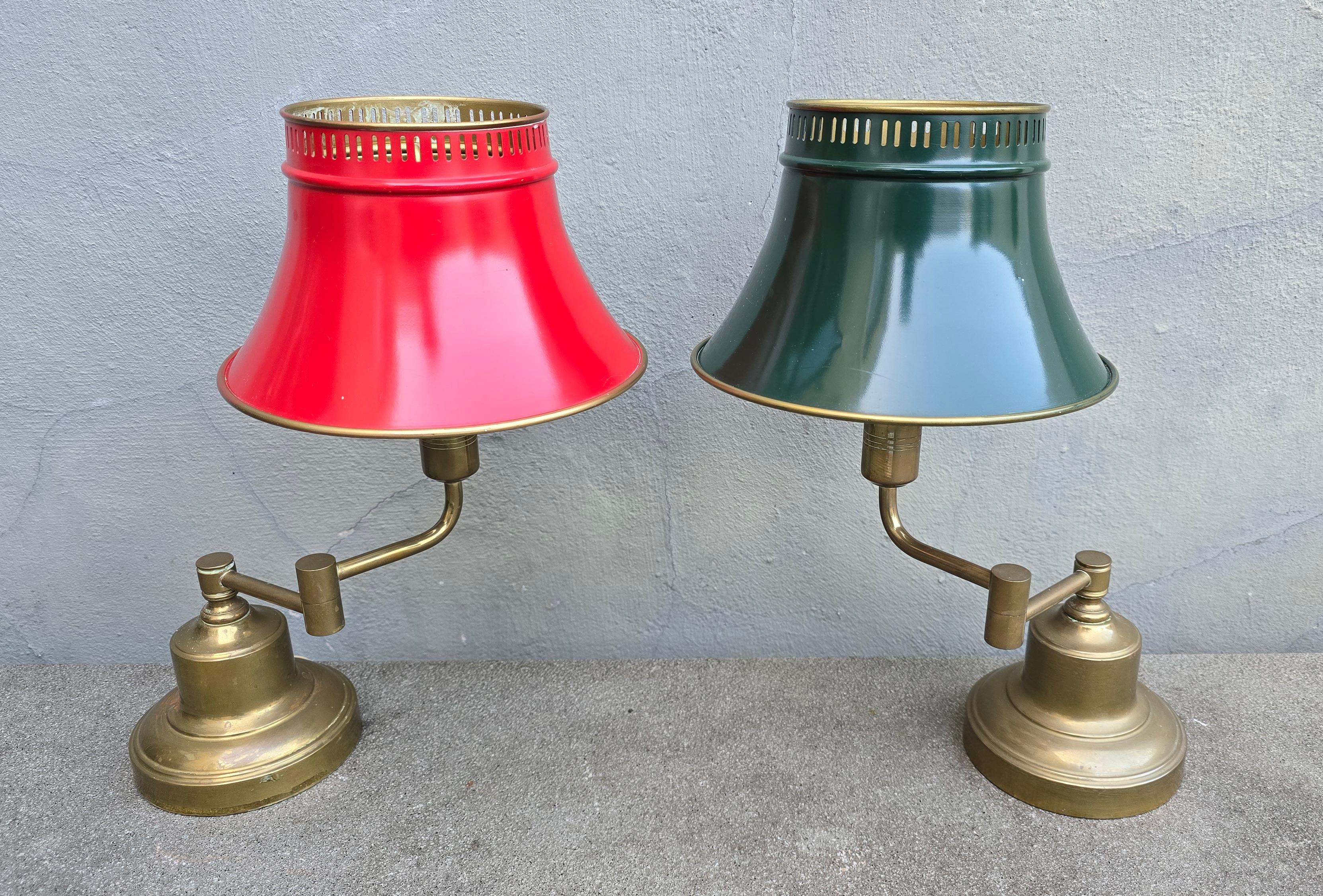 Paire de lampes de table bouillotte vintage rares en vente 1