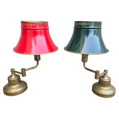 Paire de lampes de table bouillotte vintage rares