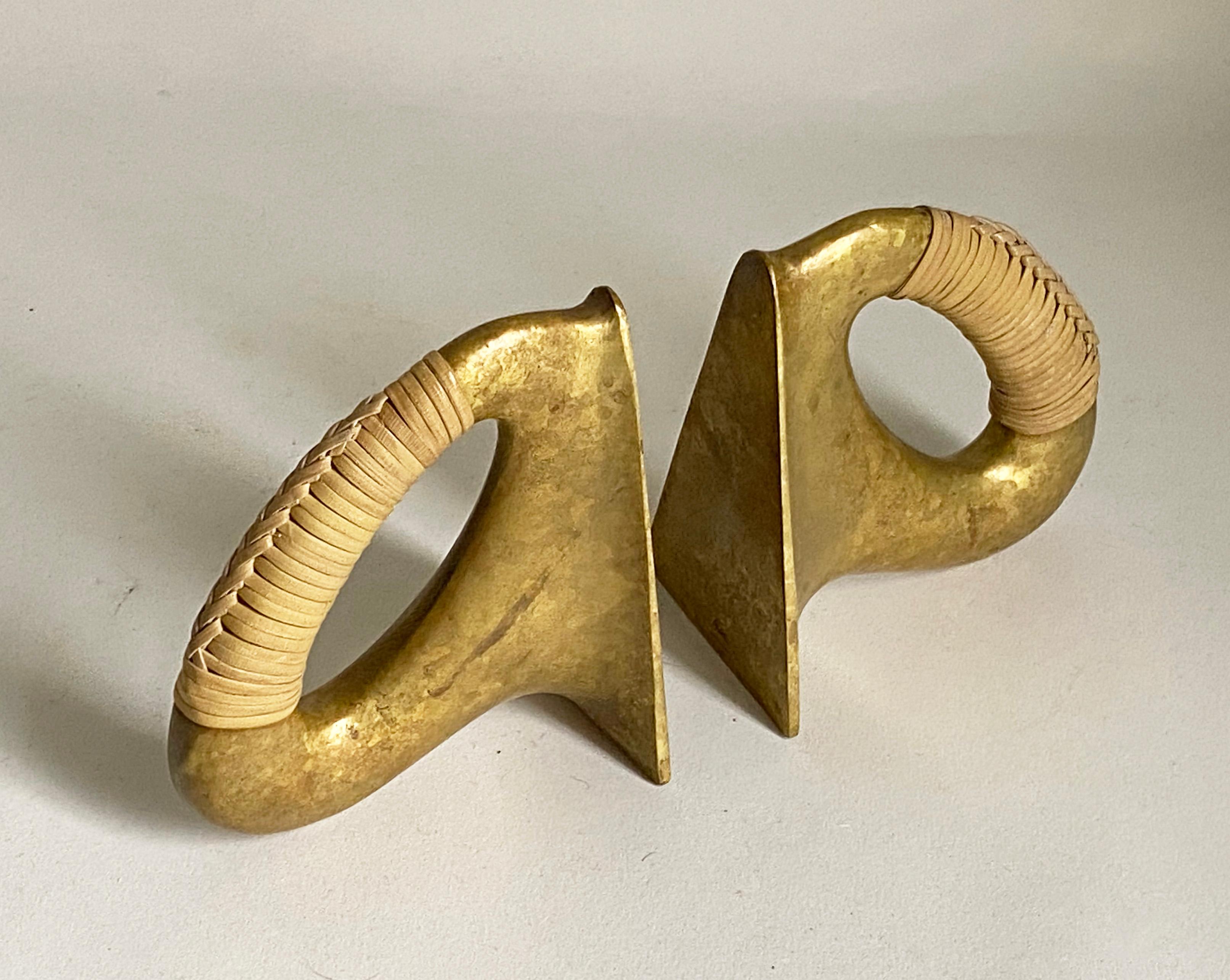 20th Century Pair of Rare Vintage Carl Auböck Bookends, Austria, 1950s For Sale