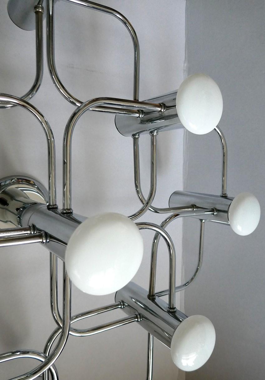 XX secolo Coppia di rari lampadari scultorei d'epoca da soffitto o da parete con montaggio ad incasso in vendita