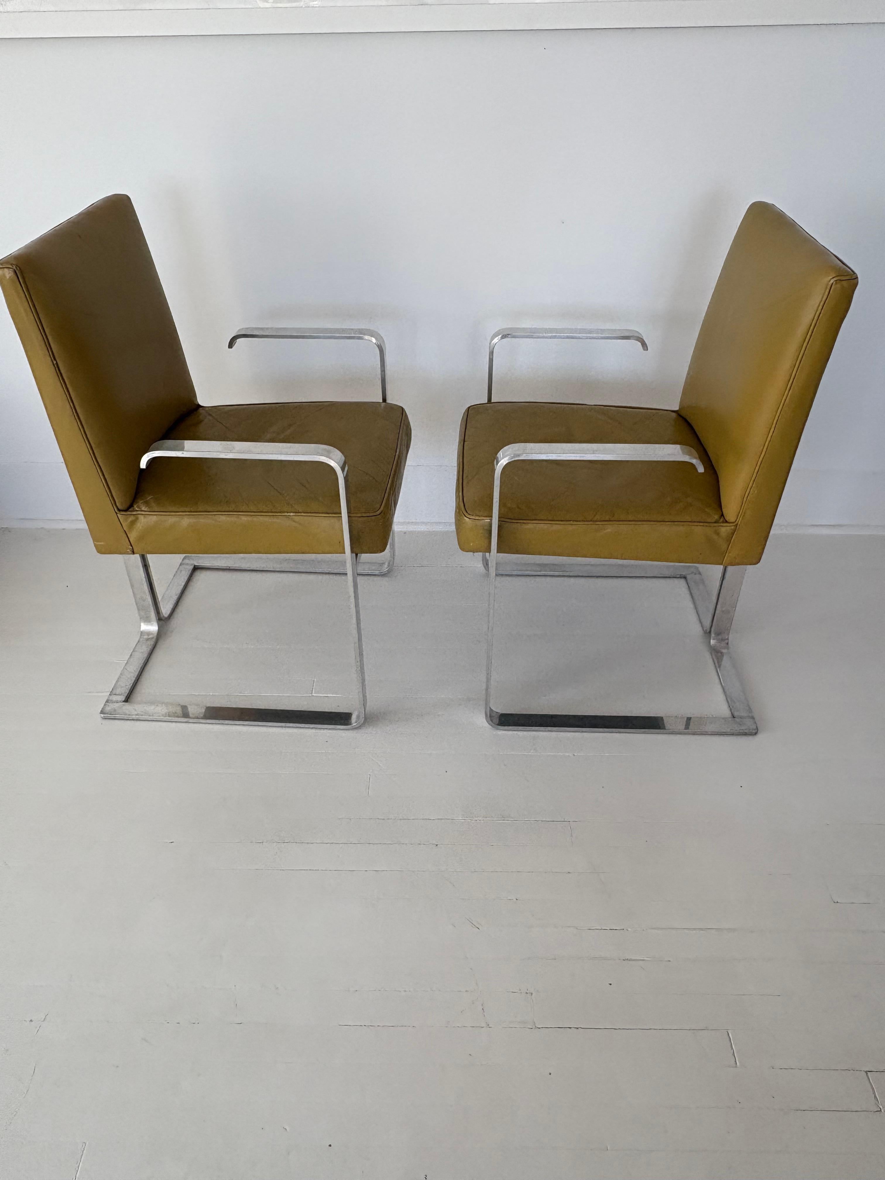 Pair of Rare Vladimir Kagan 1960s Arm Dining Chairs For Sale 1