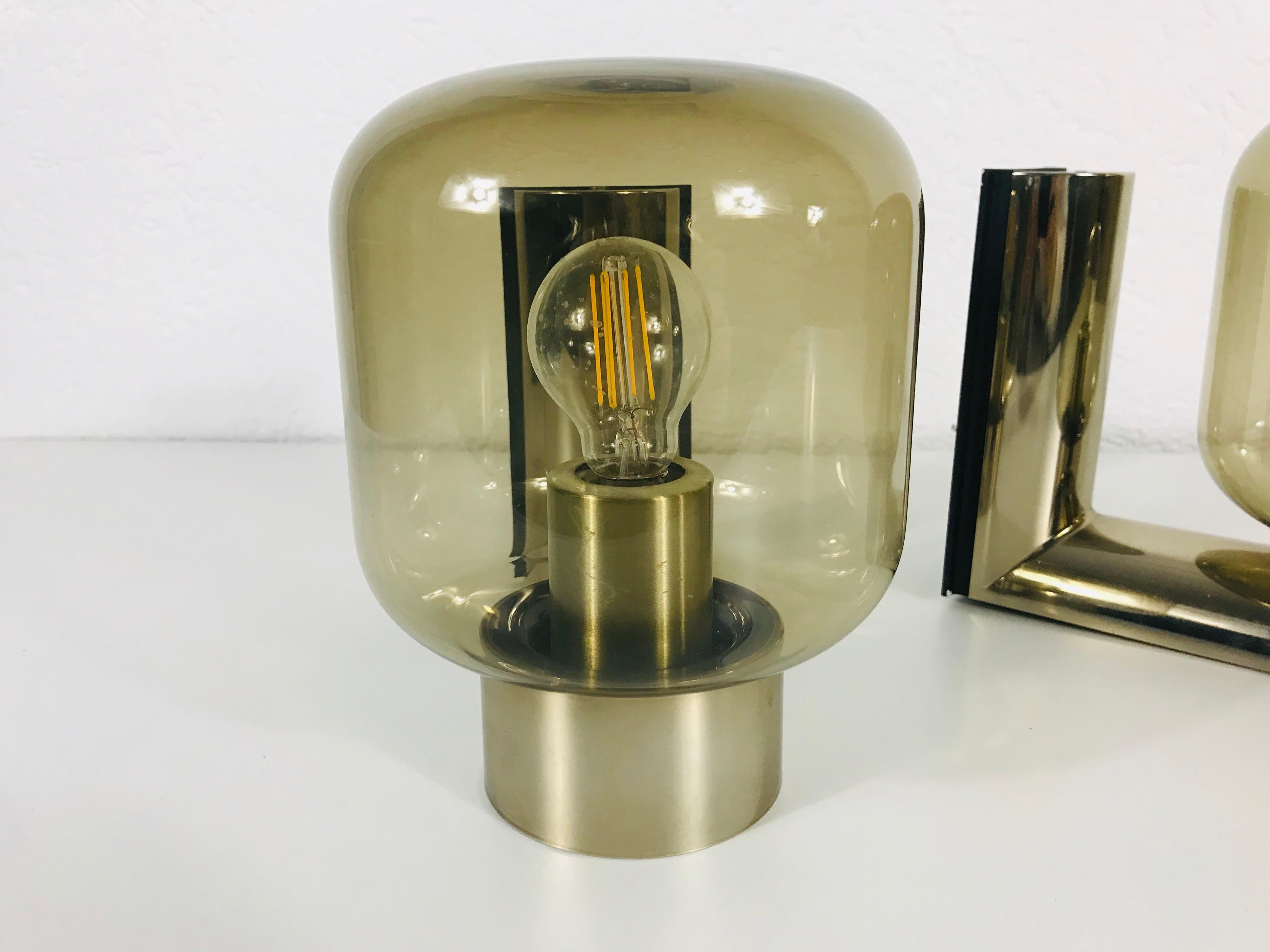 Glass Pair of Rare Wall Lights by Motoko Ishii for Staff Leuchten, 1970 For Sale
