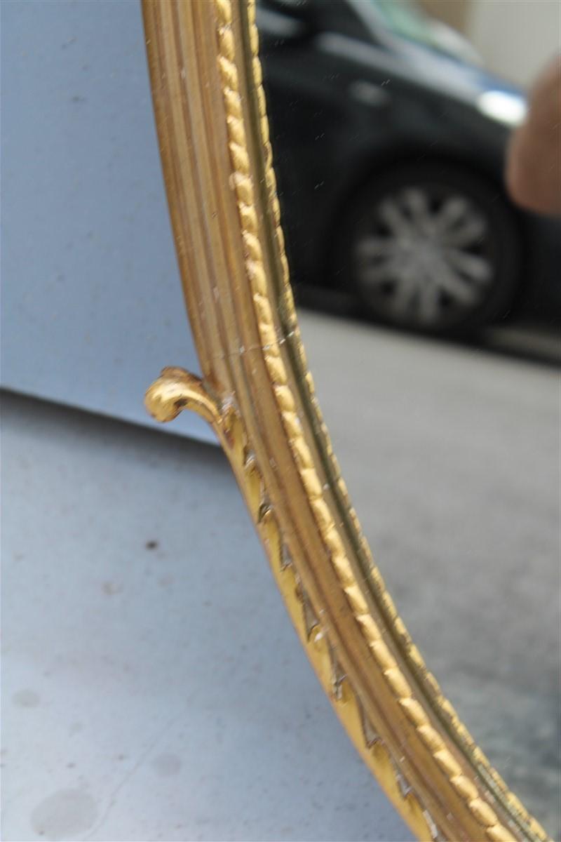 Pair of Rare Wall Mirrors Wood and Gold Leaf 1955 Cantù Giovanni Gariboldi Style For Sale 4