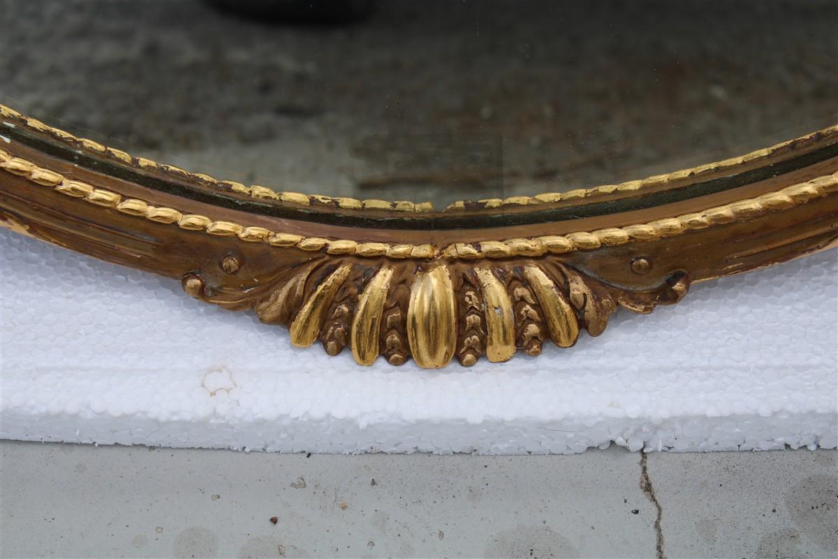 Pair of Rare Wall Mirrors Wood and Gold Leaf 1955 Cantù Giovanni Gariboldi Style For Sale 3