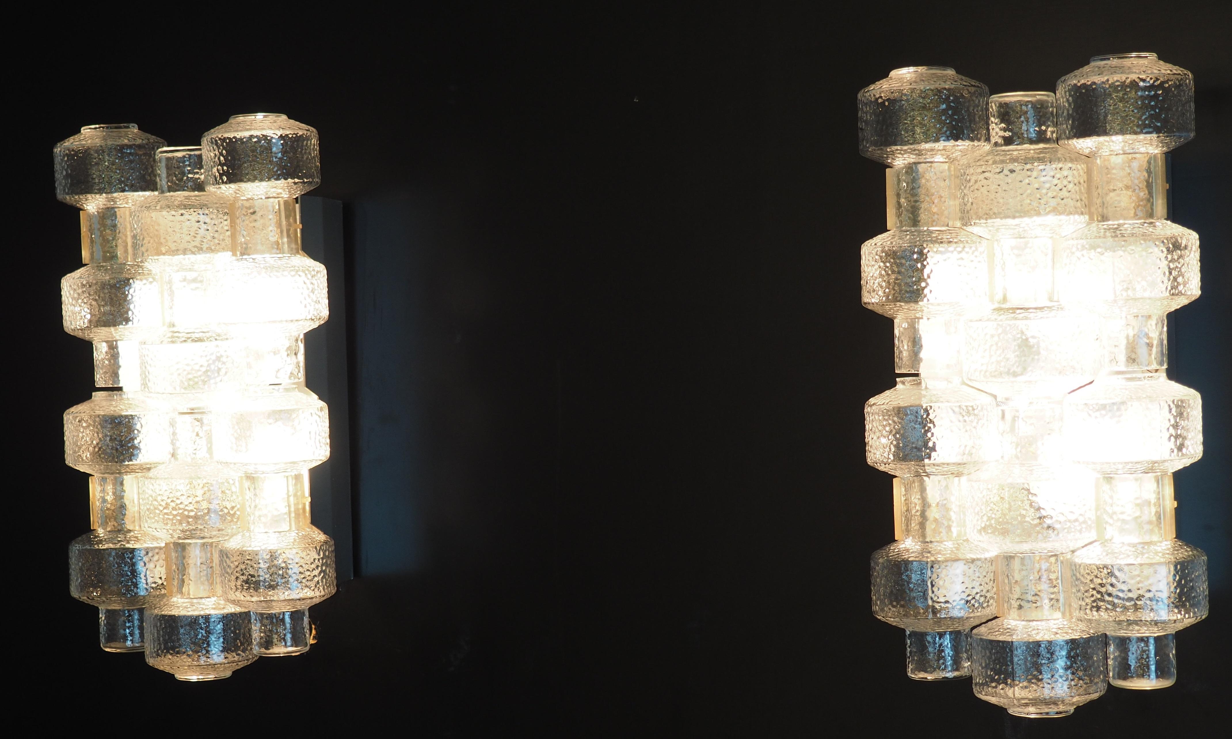 Pair of Rare Wall Sconces by Gert Nyström for Orrefors, Sweden, circa 1950s 5