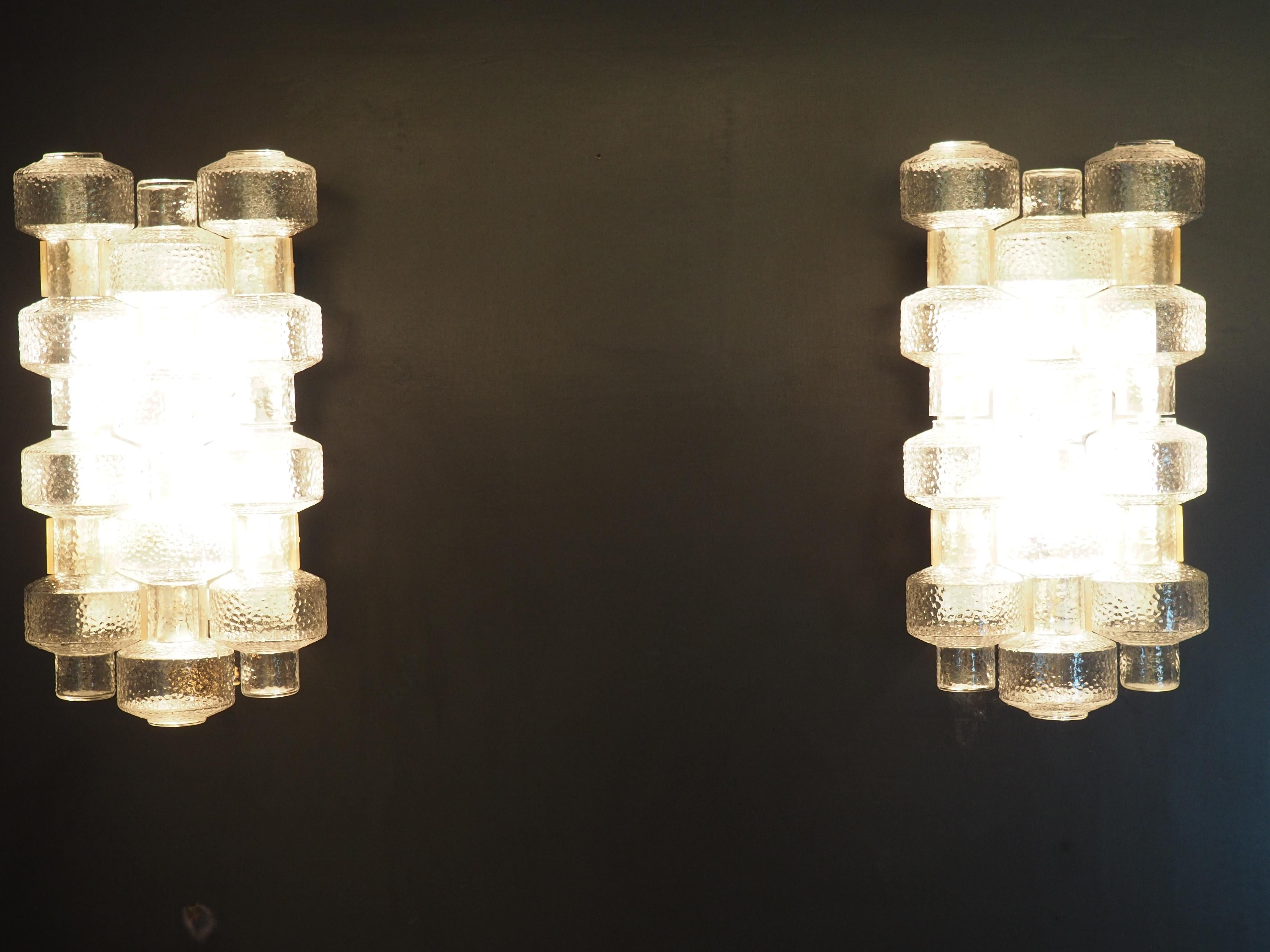 Pair of Rare Wall Sconces by Gert Nyström for Orrefors, Sweden, circa 1950s 8