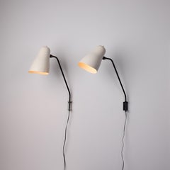 Coppia di rare lampade da parete di Jacques Biny per Luminalite