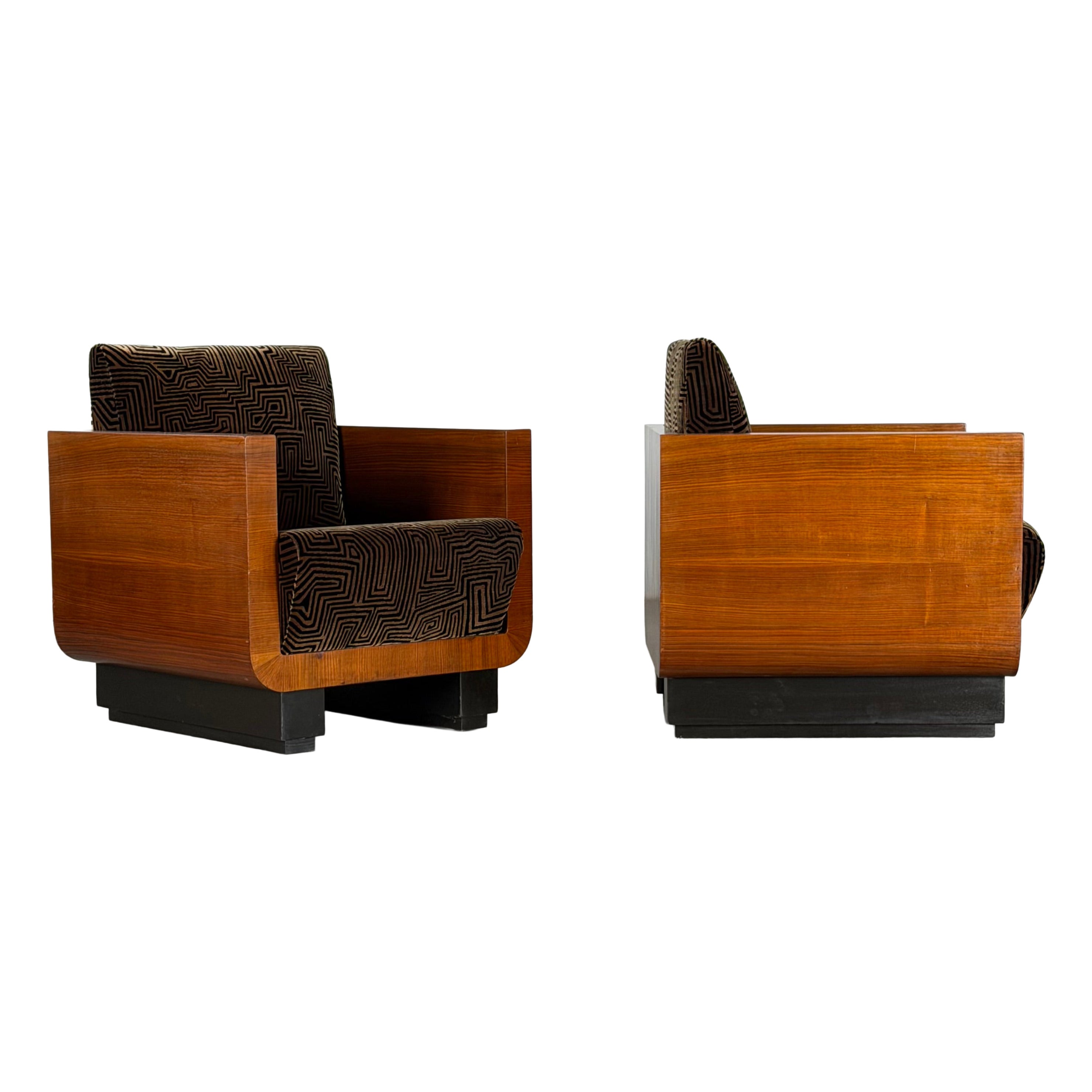 Pair of Rationalist Club Armchairs by Giuseppe Pagano, Reimagined by FORME, 30s