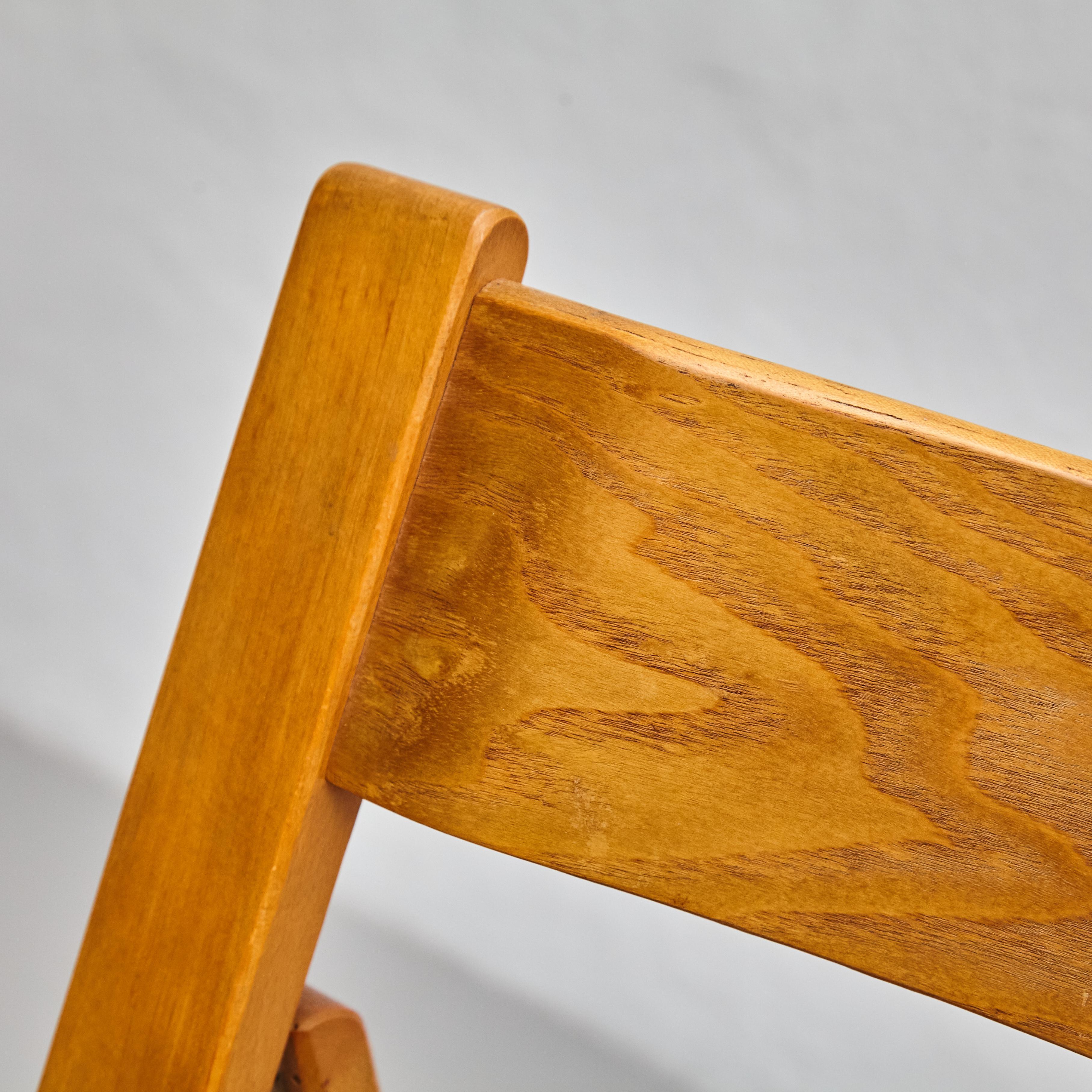 Coppia di sedie Foldes razionaliste in rattan e legno - Francia, circa 1960 in vendita 5