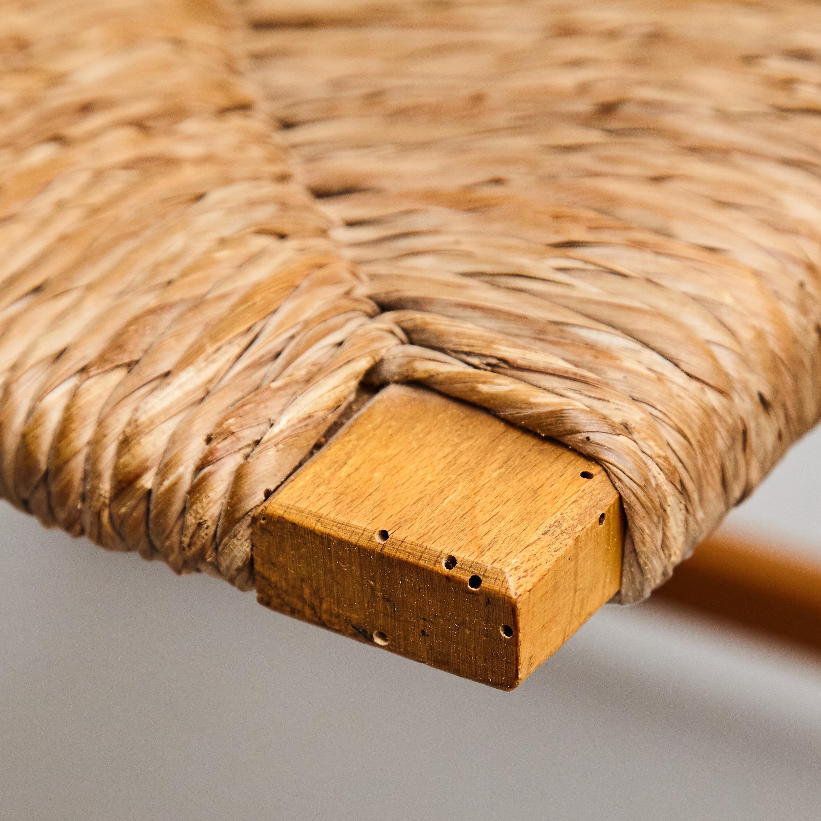 Coppia di sedie Foldes razionaliste in rattan e legno - Francia, circa 1960 in vendita 7