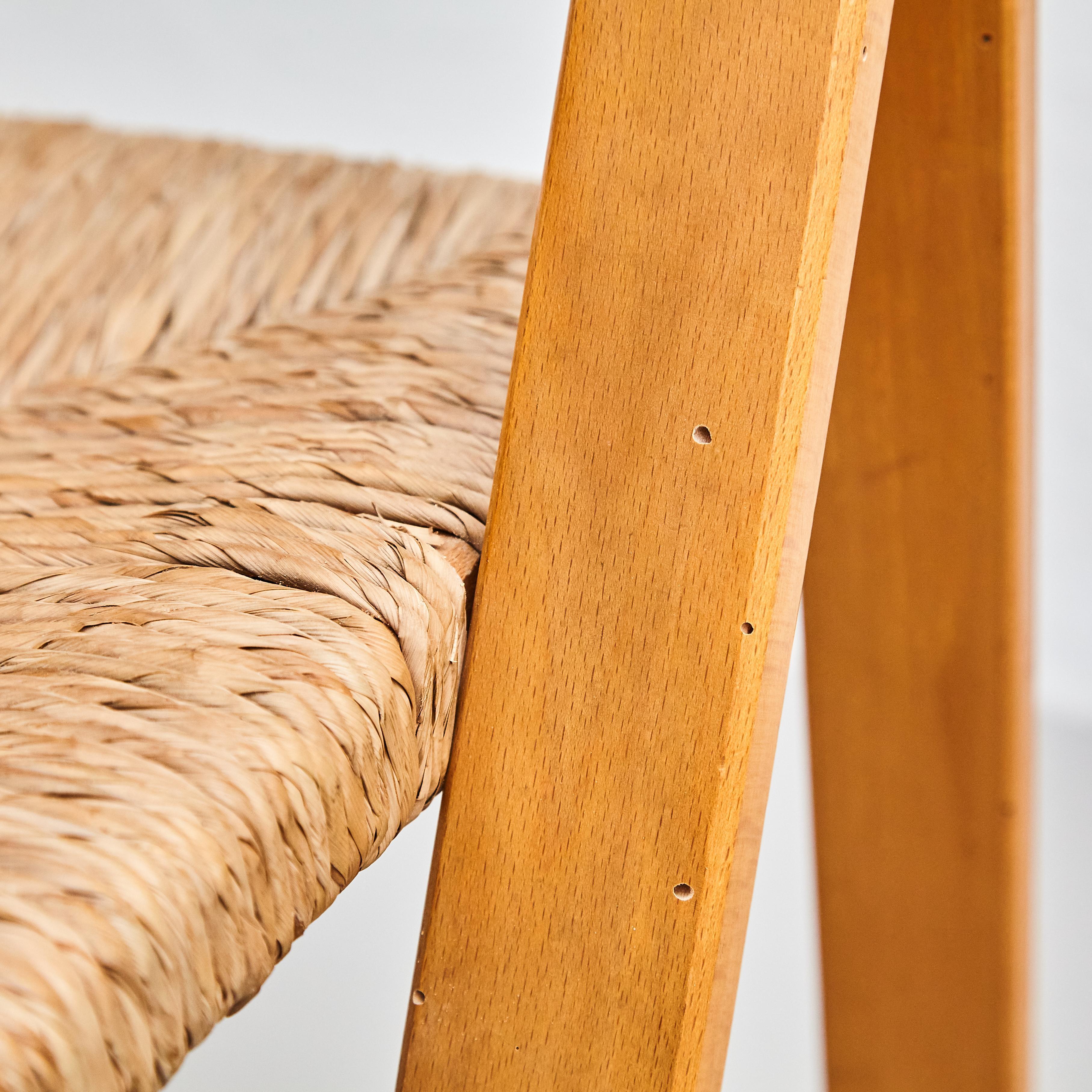Coppia di sedie Foldes razionaliste in rattan e legno - Francia, circa 1960 in vendita 8