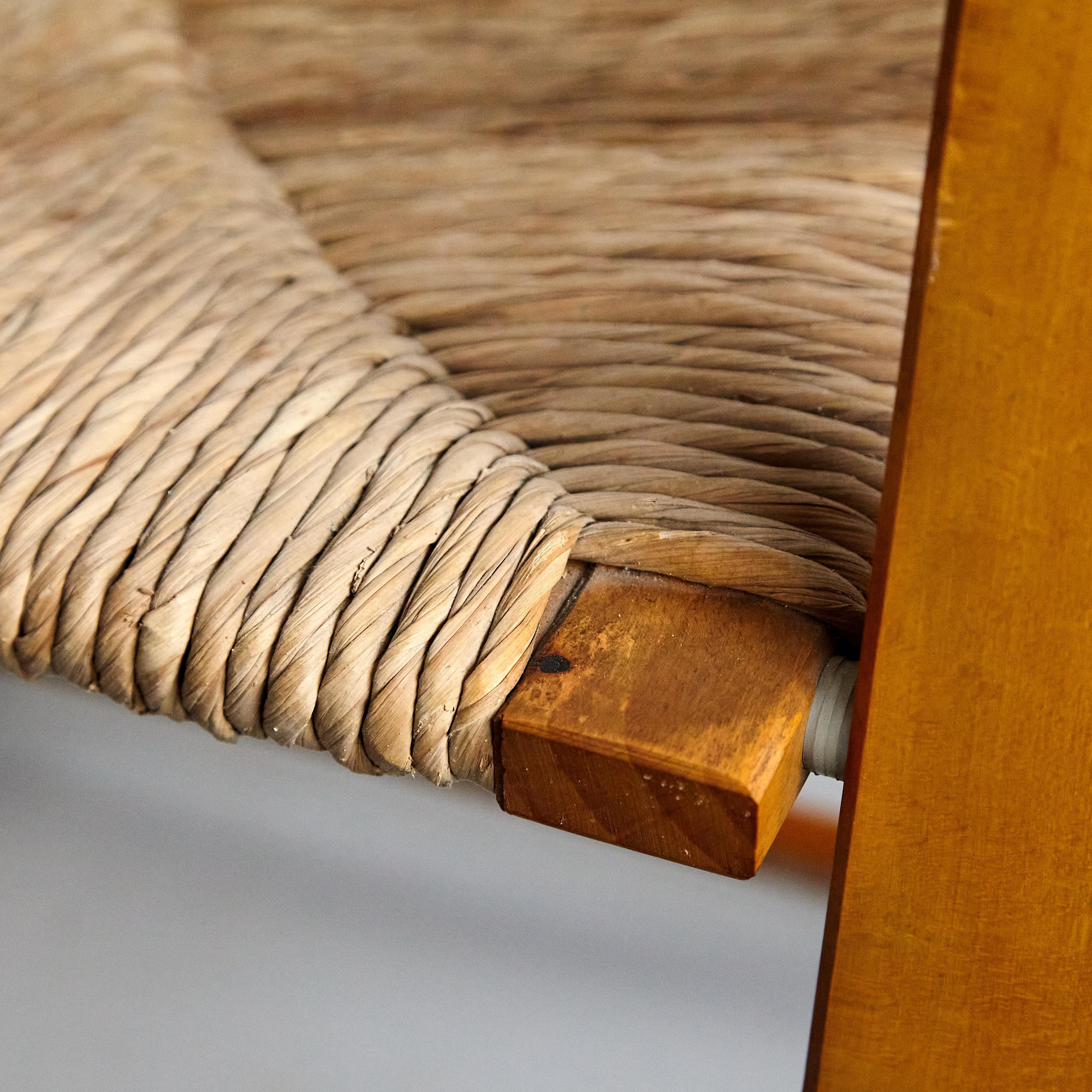 Coppia di sedie Foldes razionaliste in rattan e legno - Francia, circa 1960 in vendita 10