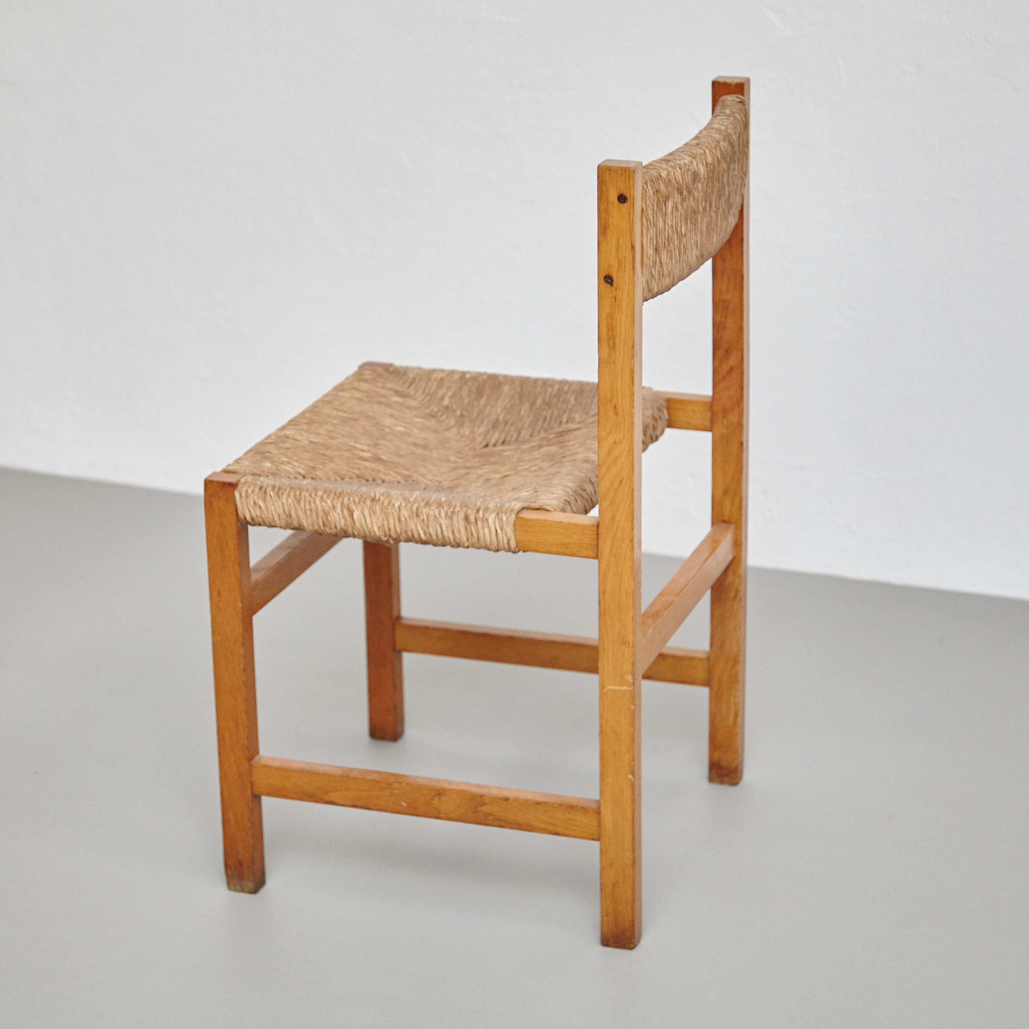 Pair of Rationalist Rattan Spanish Chairs, circa 1960 1