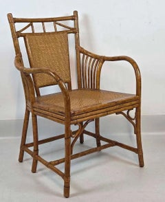 Pair of Rattan and Bamboo Chairs, Vintage