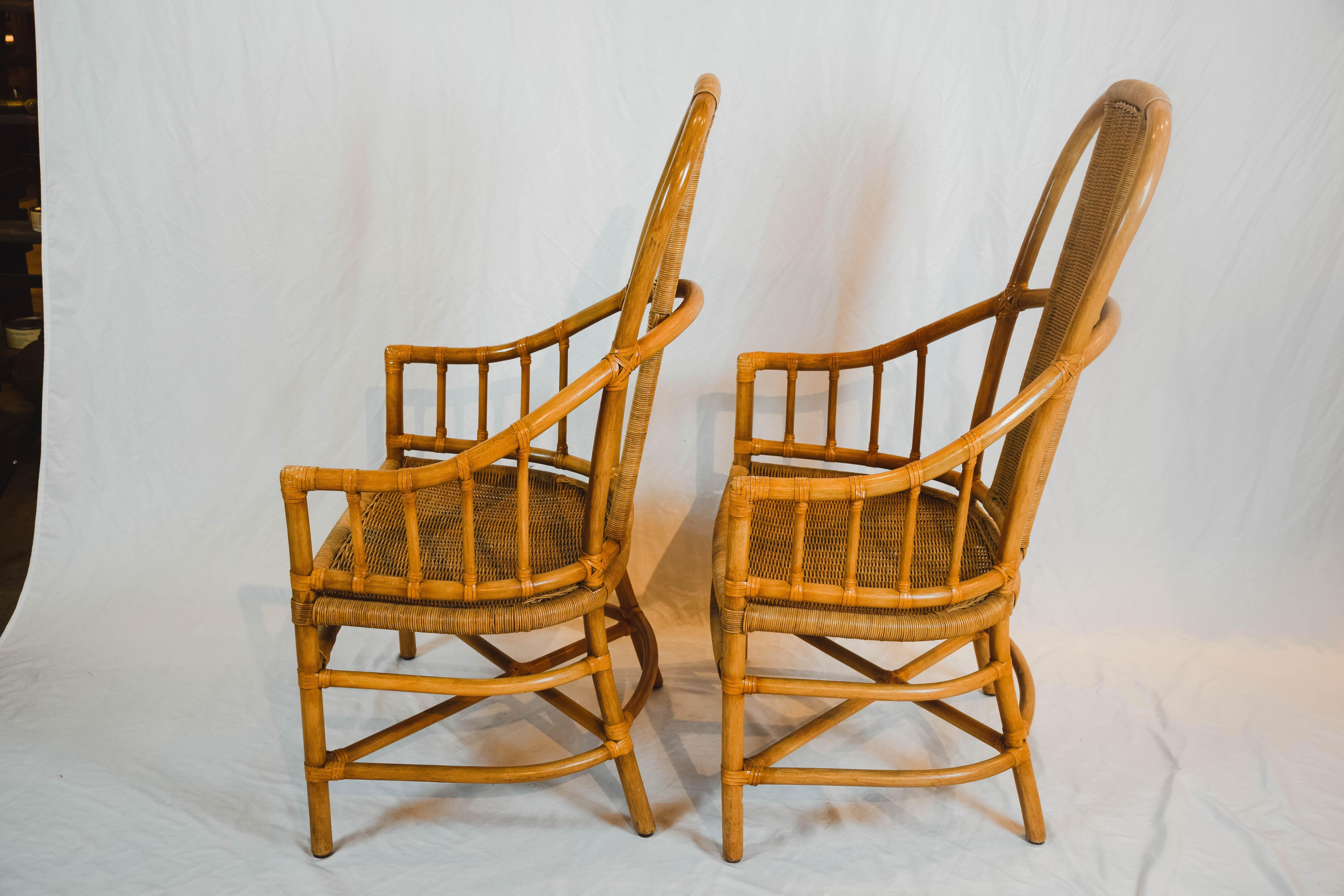 Pair of Rattan and Bentwood Armchairs 4
