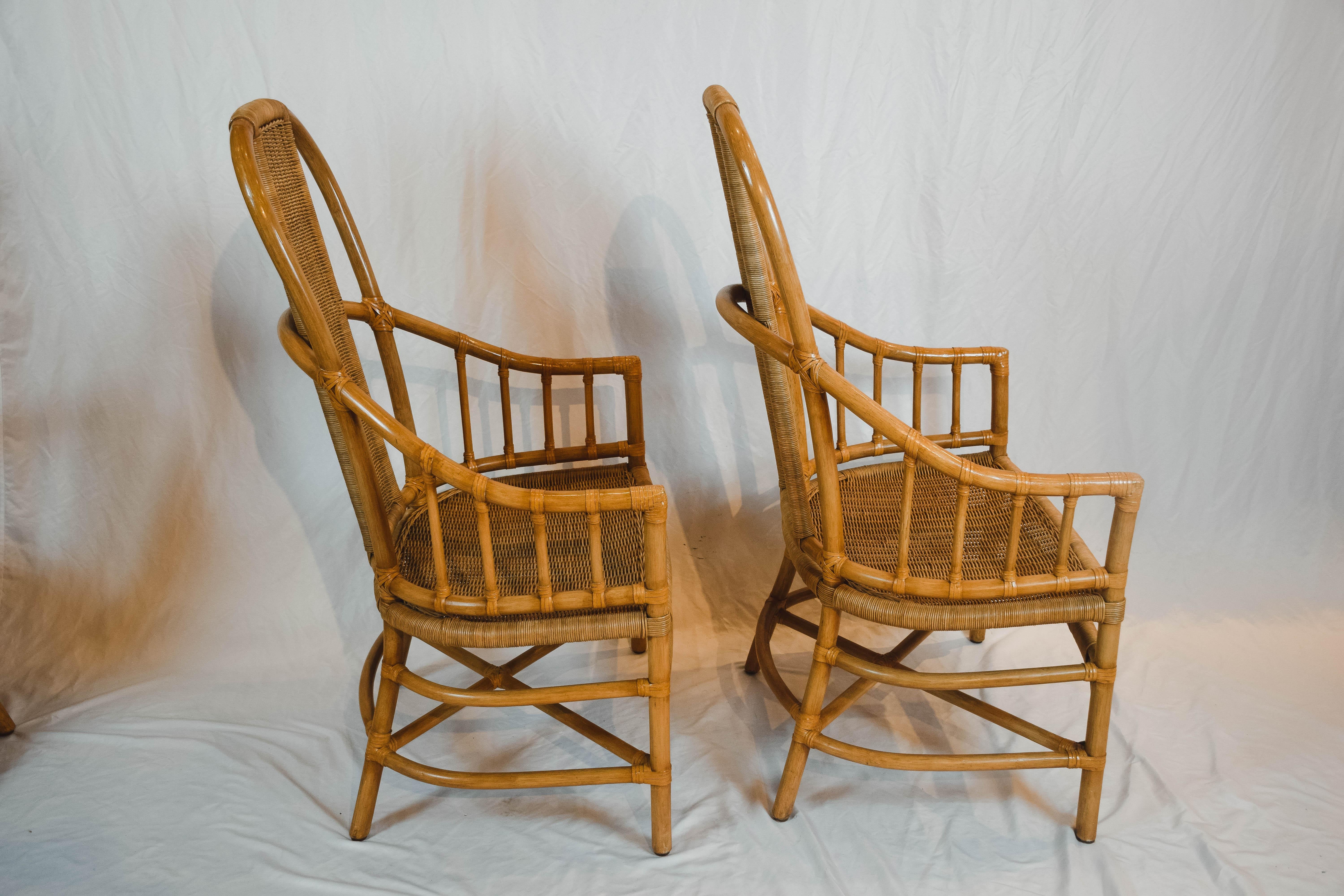 Pair of Rattan and Bentwood Armchairs 2