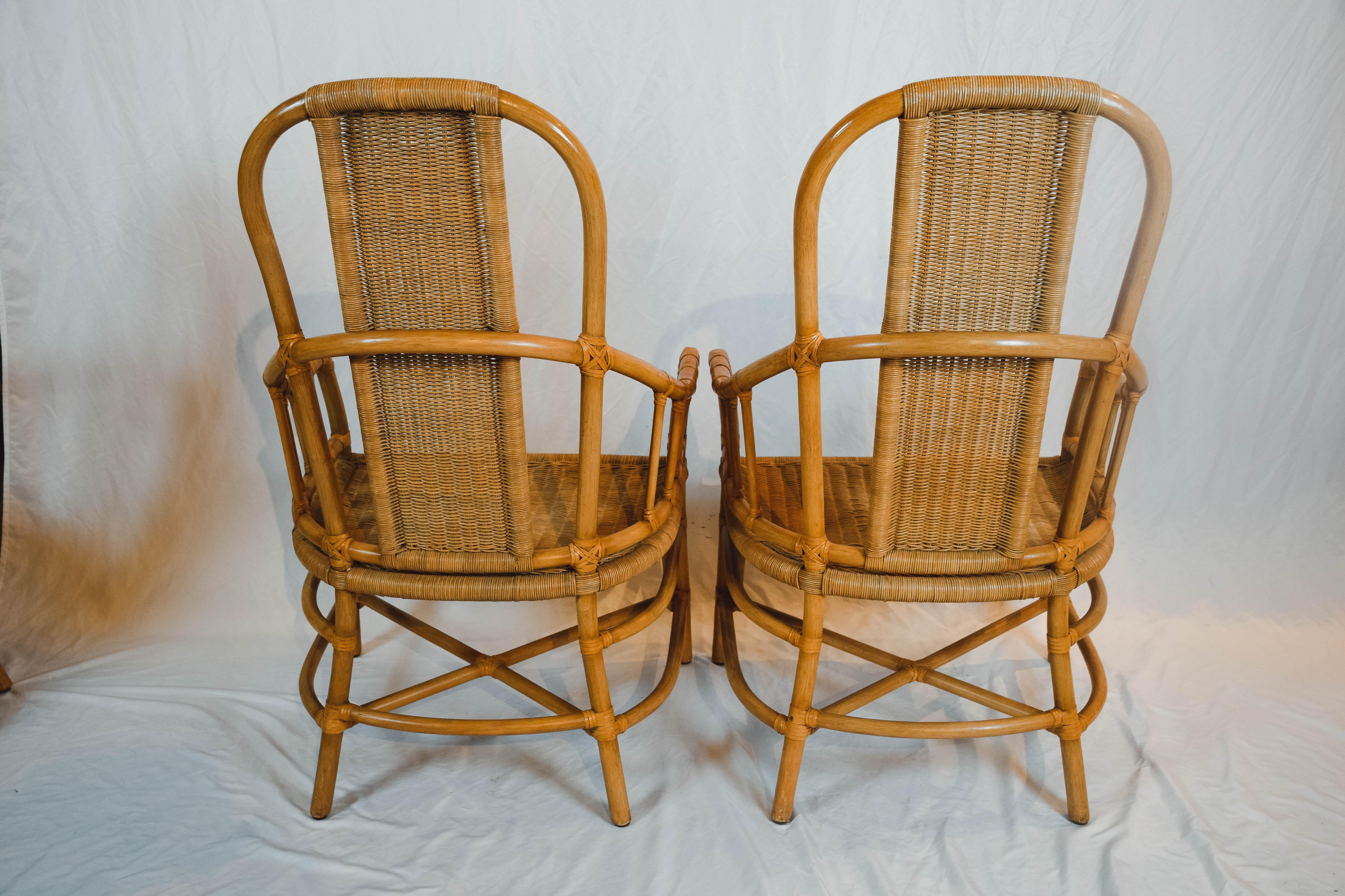 Pair of Rattan and Bentwood Armchairs 3