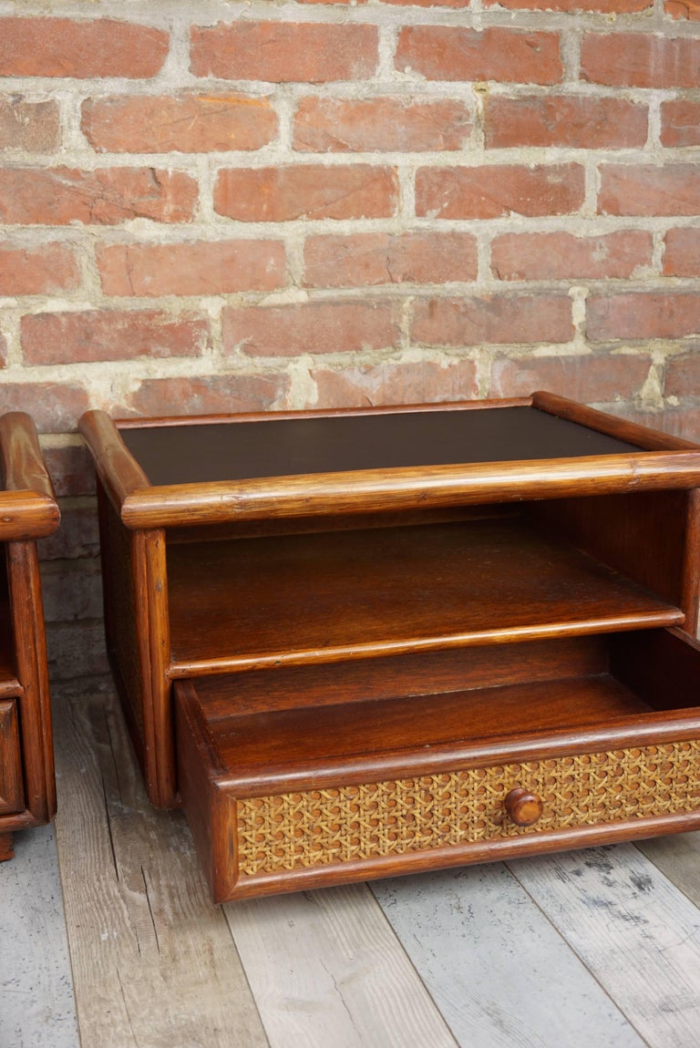 Pair of Rattan and Cane Bedside Tables at 1stDibs — free download