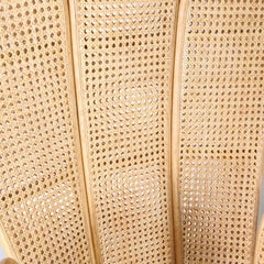 Pair of rattan and caning armchairs