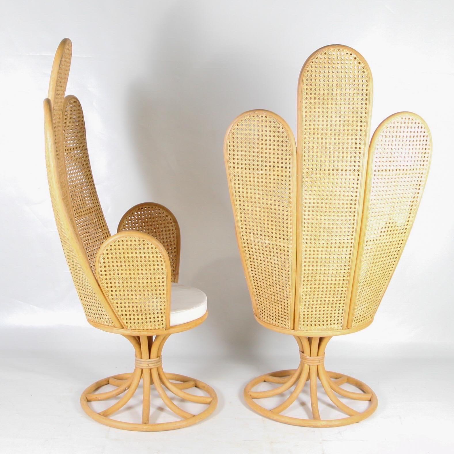 Mid-Century moderno Coppia di poltrone in rattan e canapa in vendita