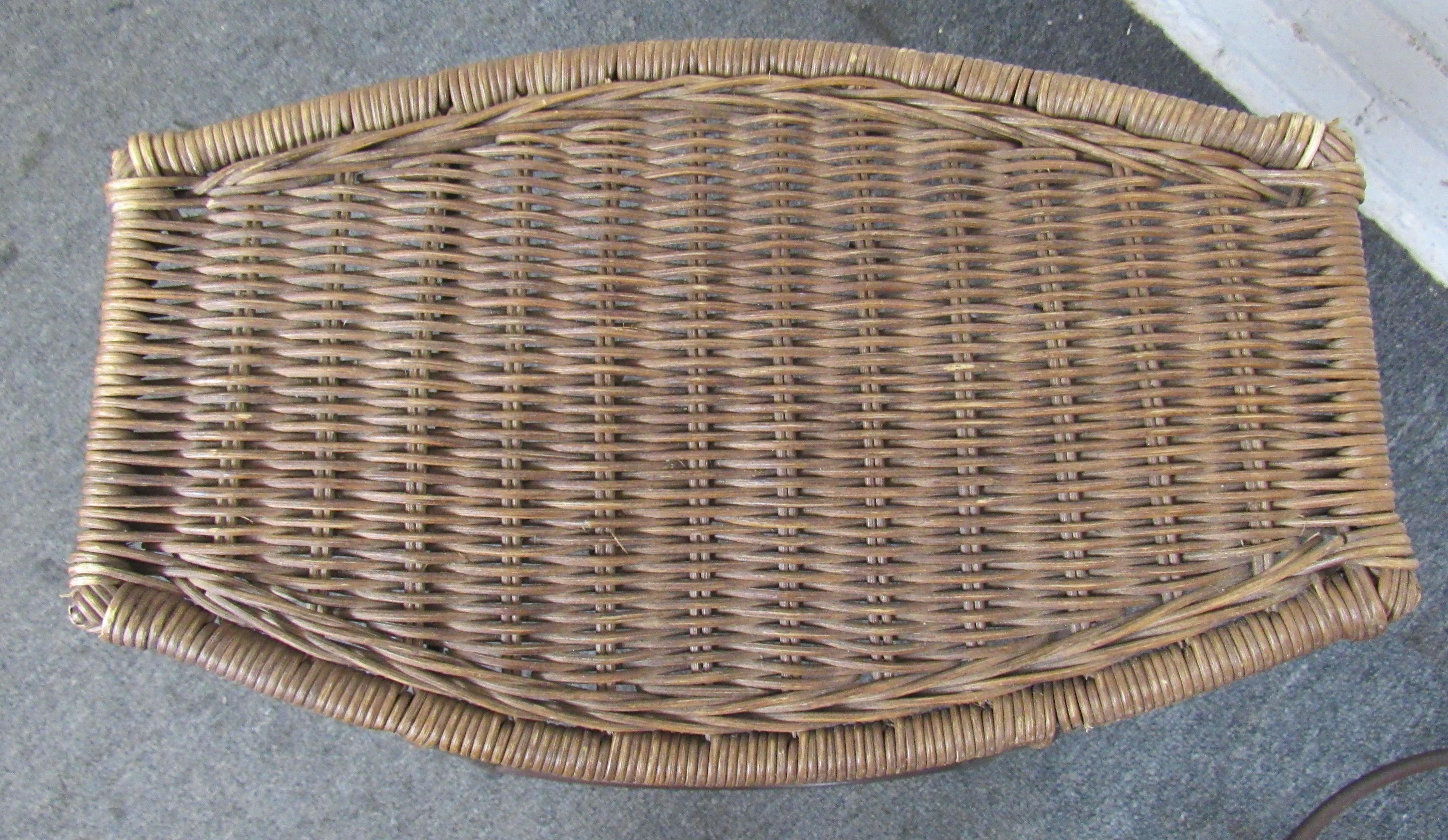 Pair of Rattan and Iron Stools 1