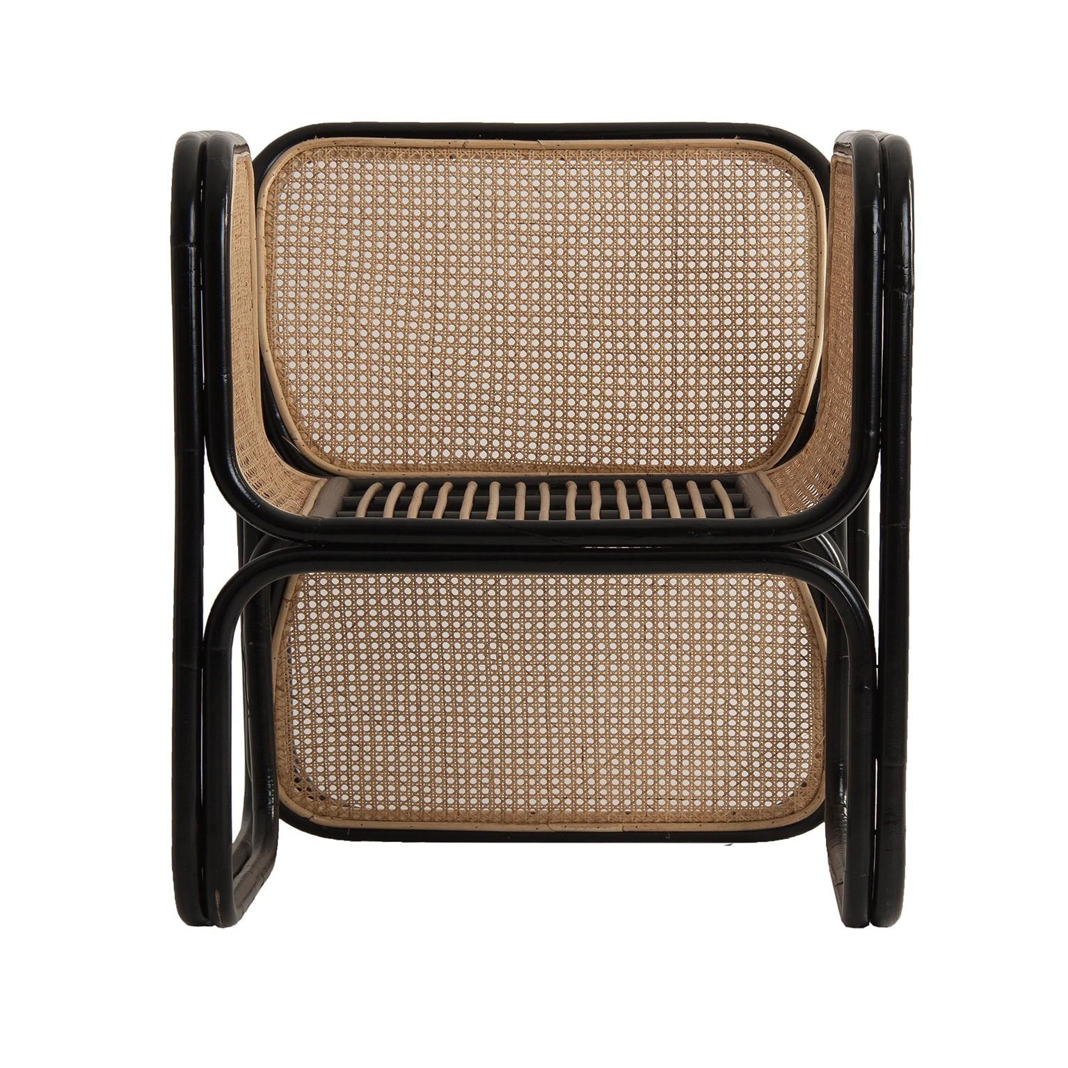 Mid-Century Modern Pair of Rattan and Wicker Design Armchairs Jan Bocan Style