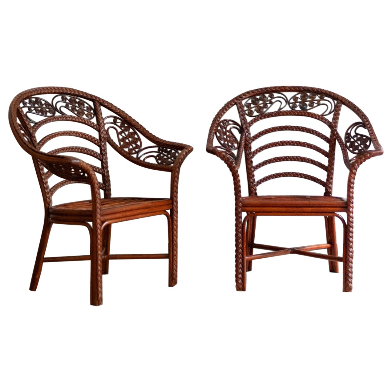 Coppia di poltrone in rattan - Anni '60